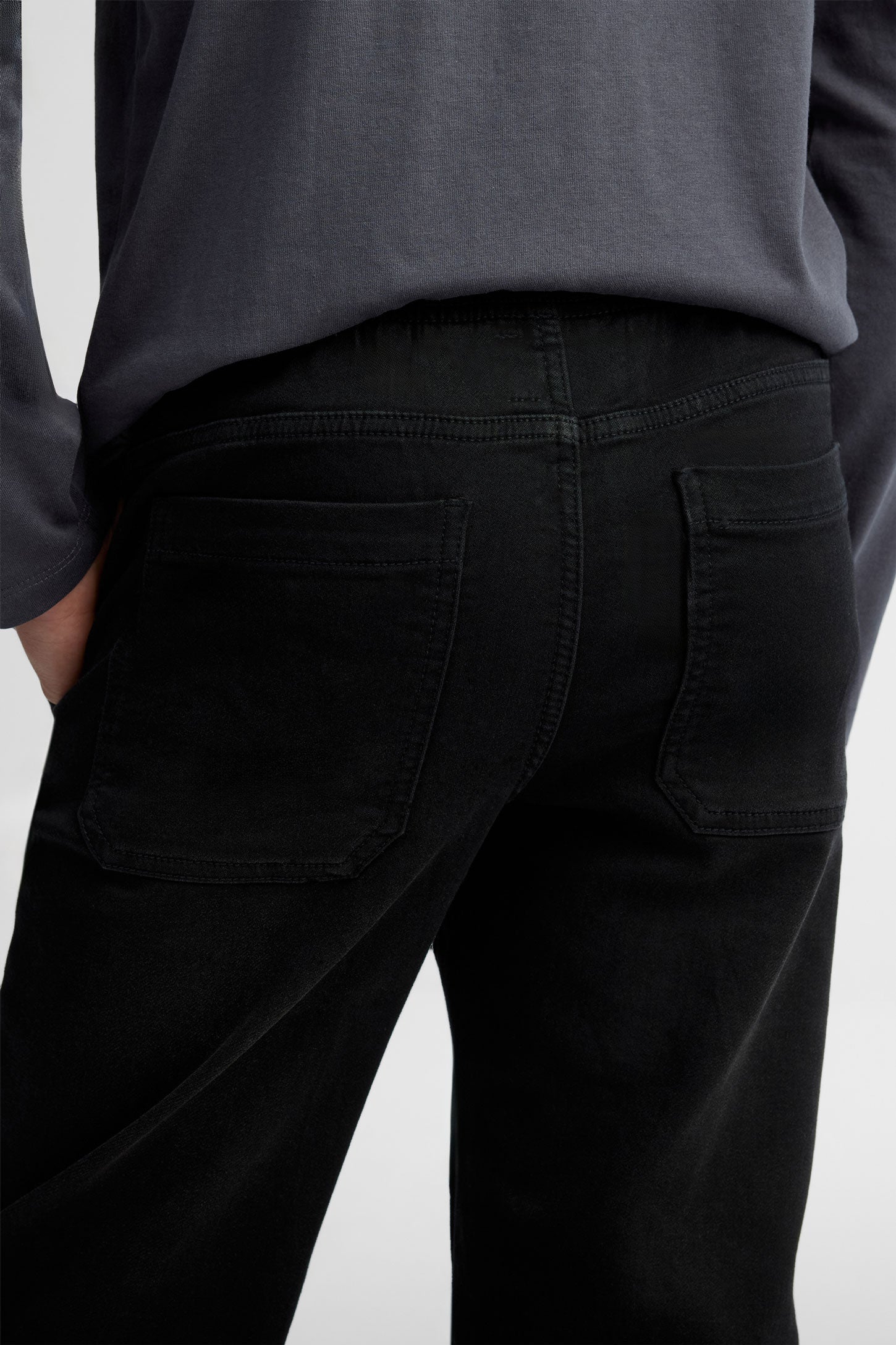 Jeans ''Pull-on'' coupe droite 27'' - Ado garçon && NOIR