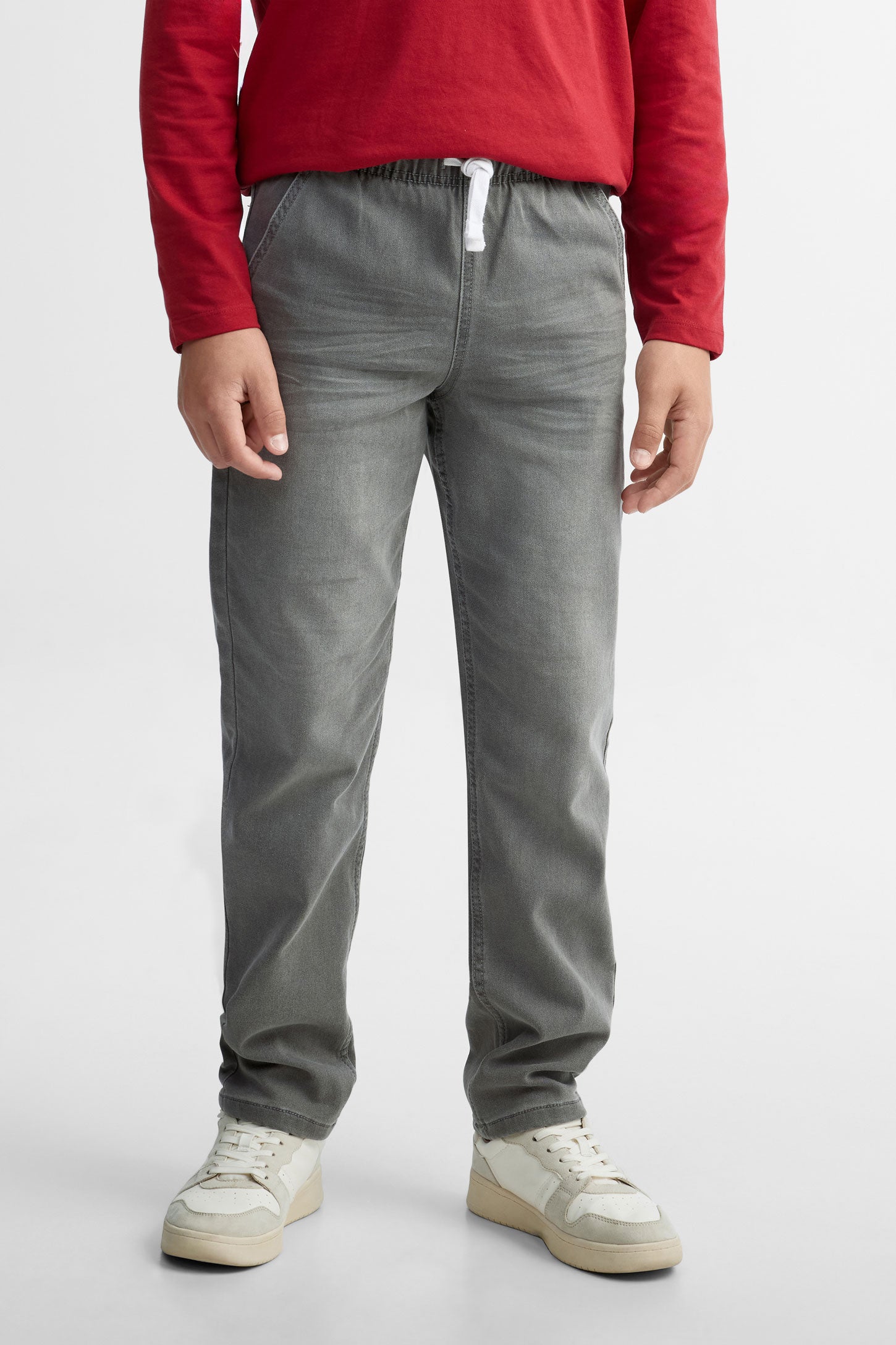 Jeans ''Pull-on'' coupe droite 27'' - Ado garçon && GRIS