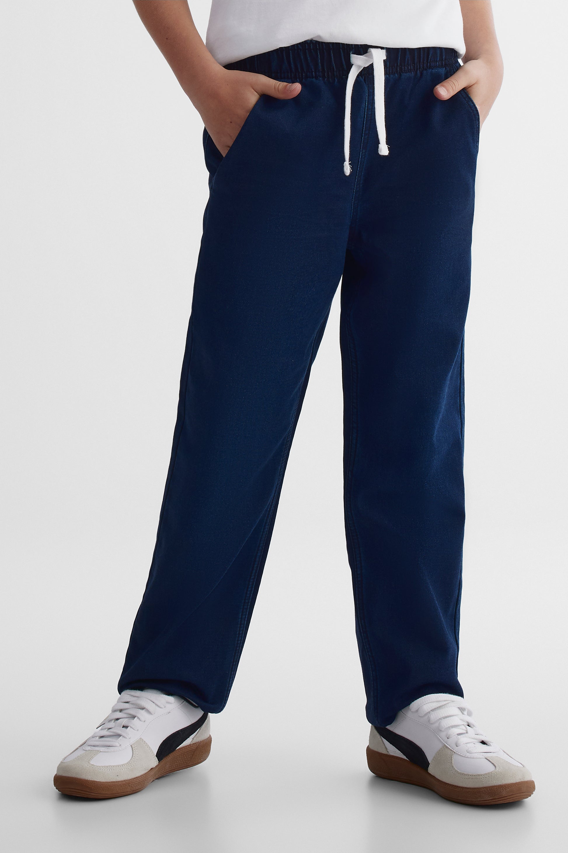 Jeans ''Pull-on'' coupe droite 27'' - Ado garçon && BLEU FONCÉ