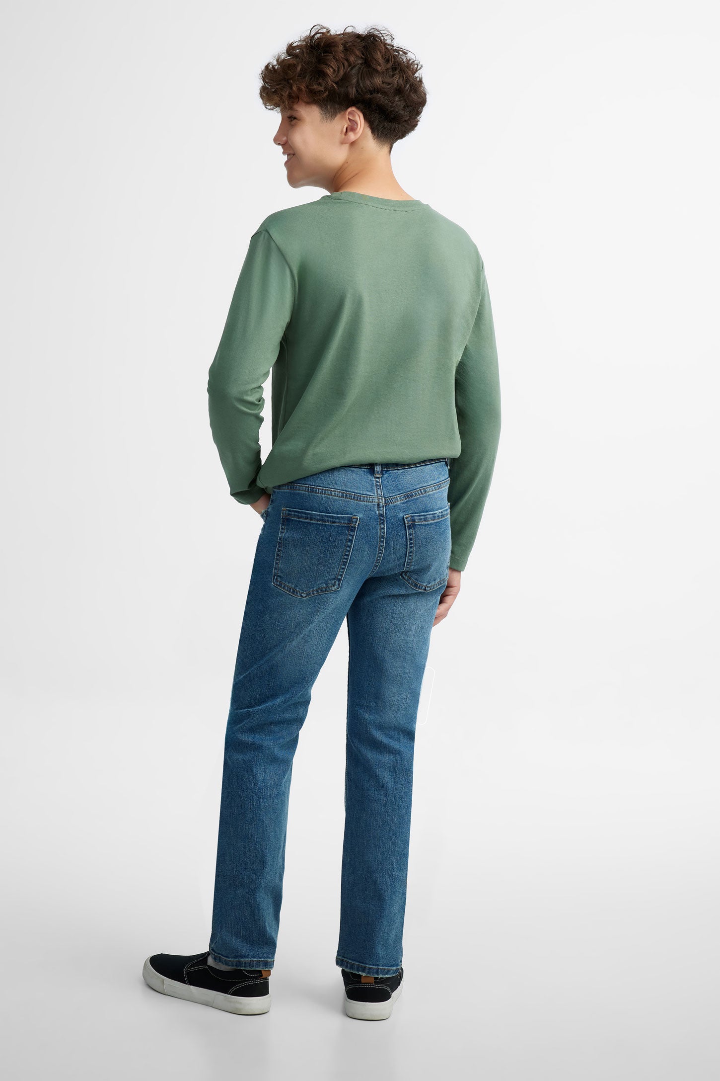 Jeans coupe droite - Ado garçon && BLEU MOYEN