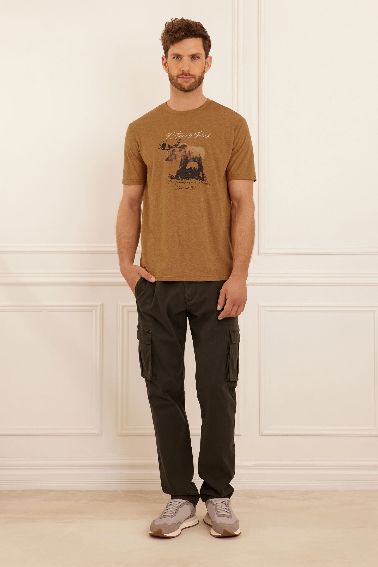 T-shirt imprimé - Homme && BEIGE