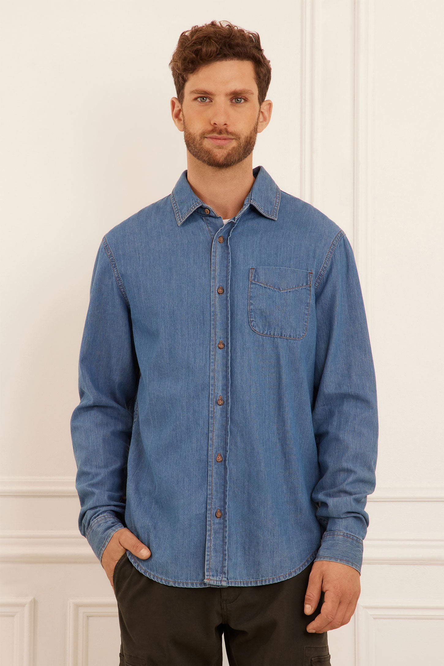 Chemise en denim - Homme && BLEU