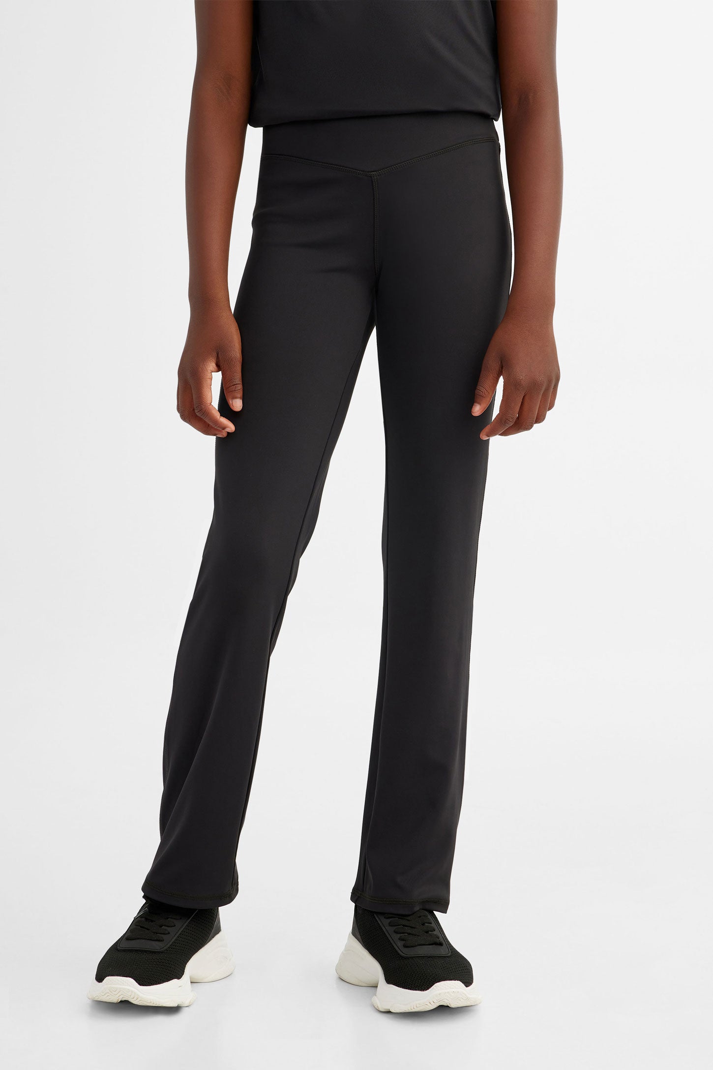 Pantalon yoga semi-évasé - Ado fille && NOIR