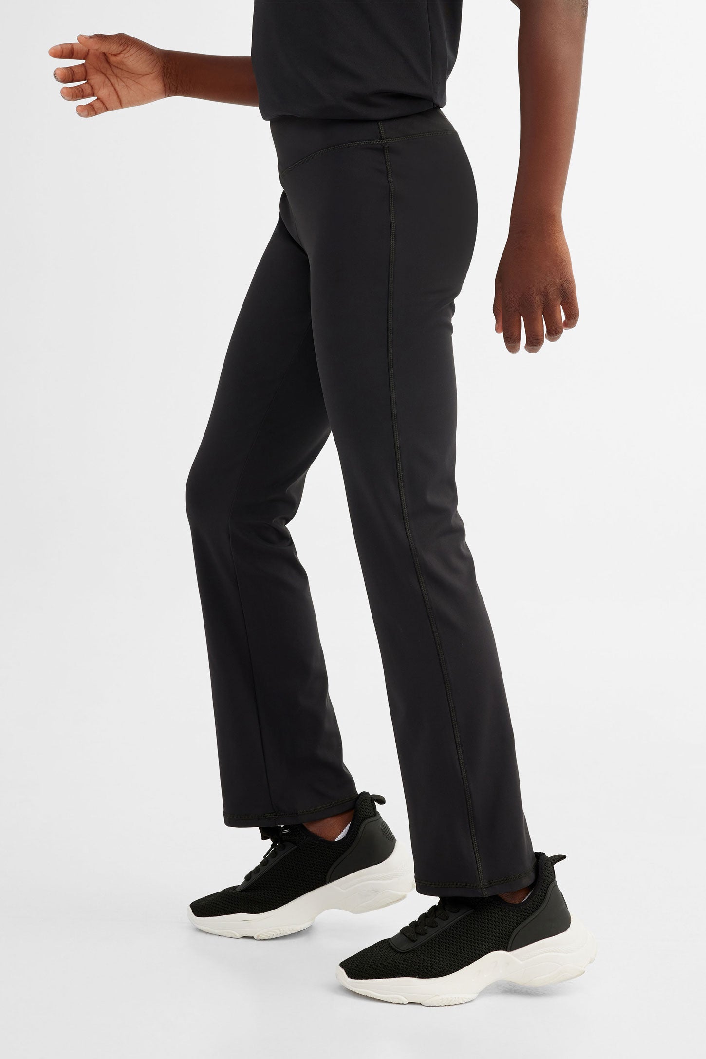 Pantalon yoga semi-évasé - Ado fille && NOIR