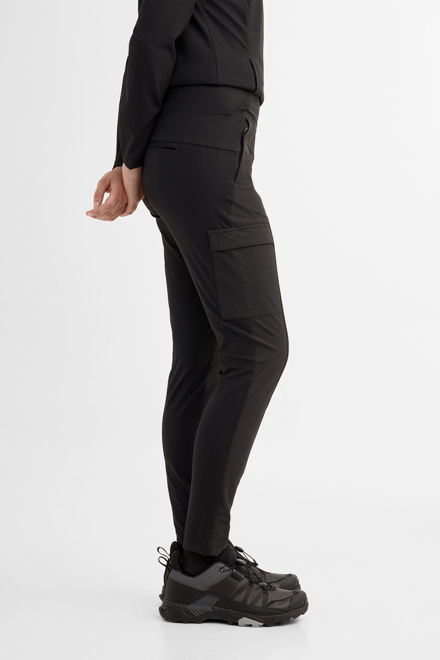 Pantalon cargo extensible 4 sens ajusté BM - Femme && NOIR