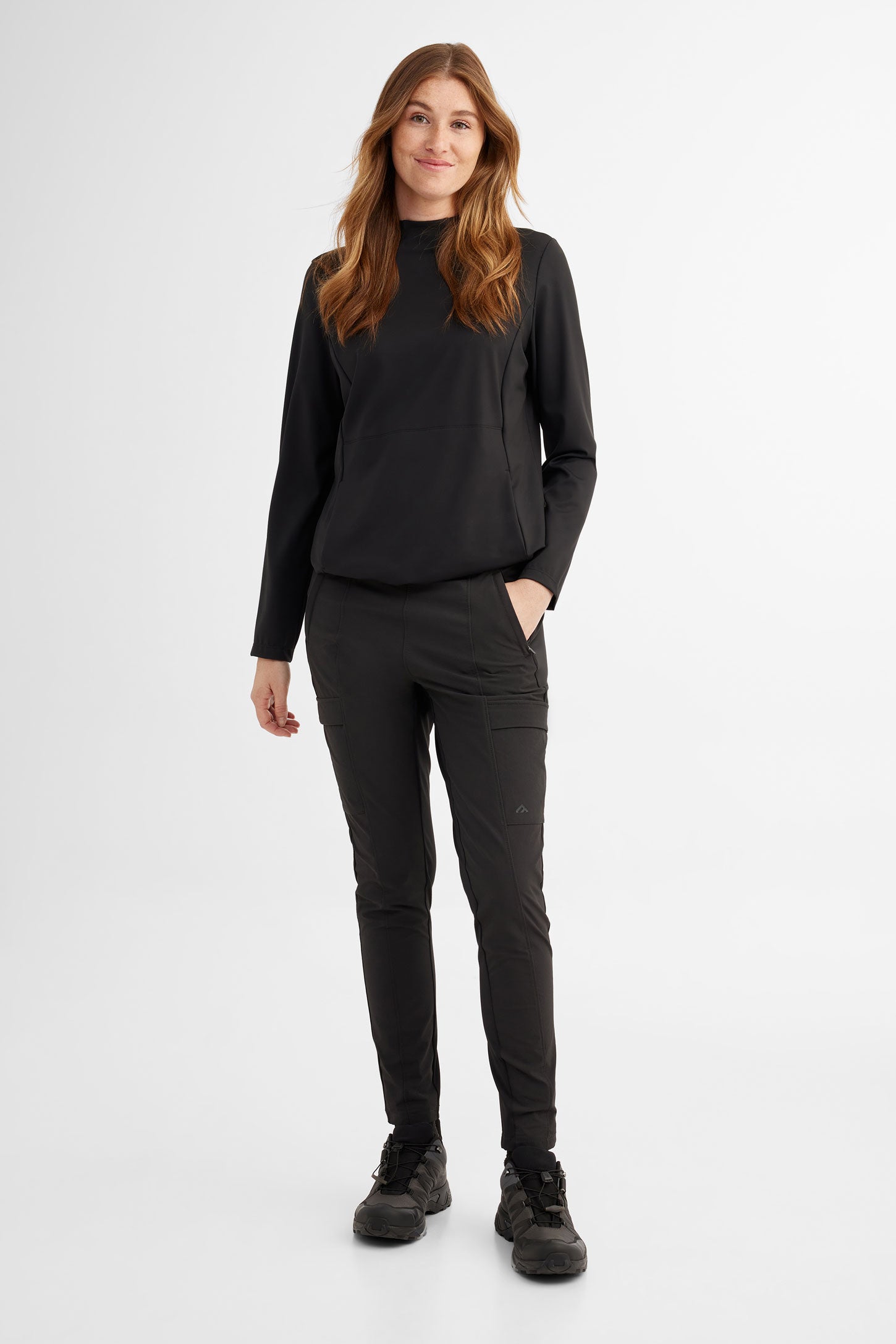 Pantalon cargo extensible 4 sens ajusté BM - Femme && NOIR