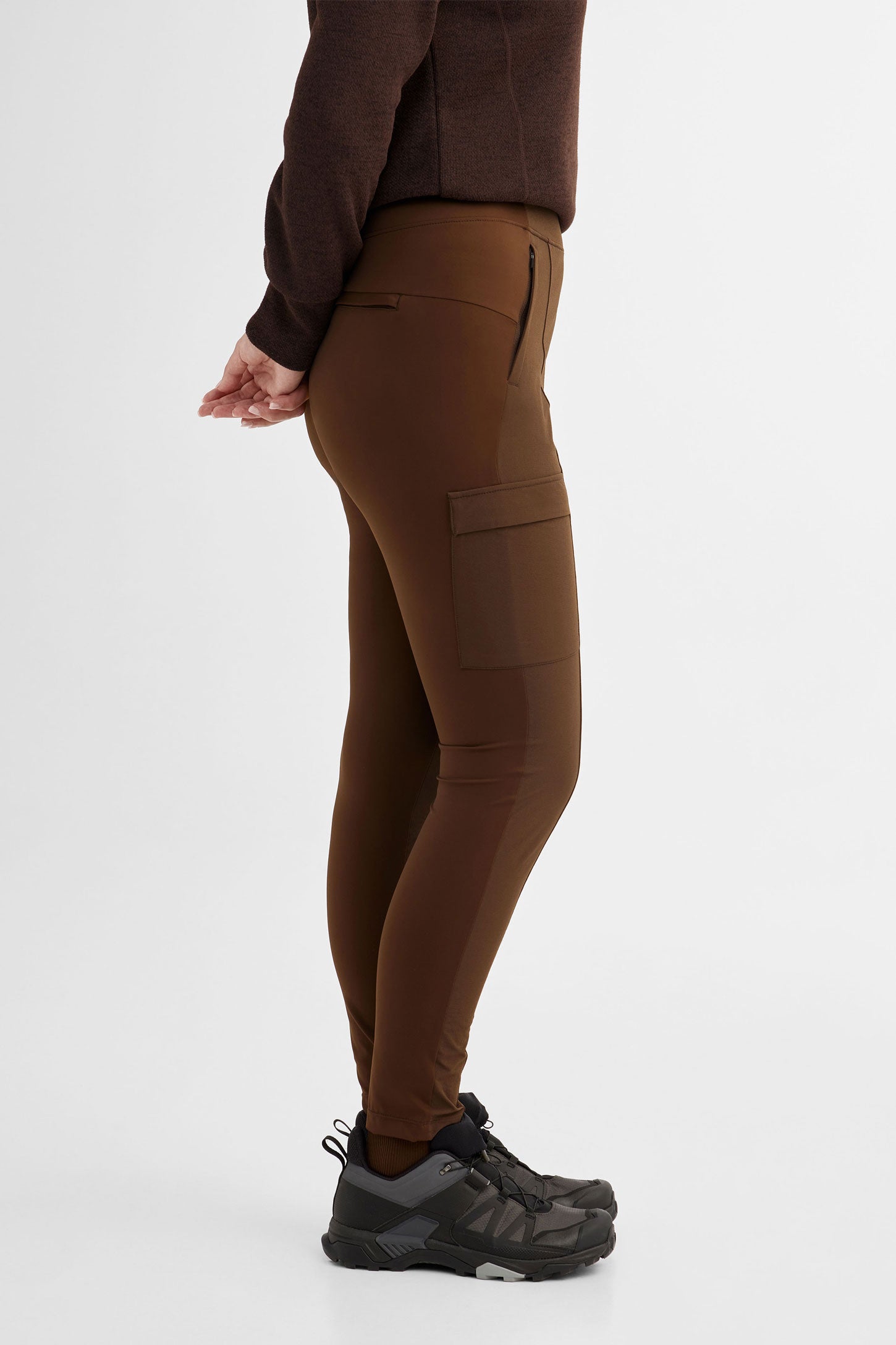 Pantalon cargo extensible 4 sens ajusté BM - Femme && BRUN