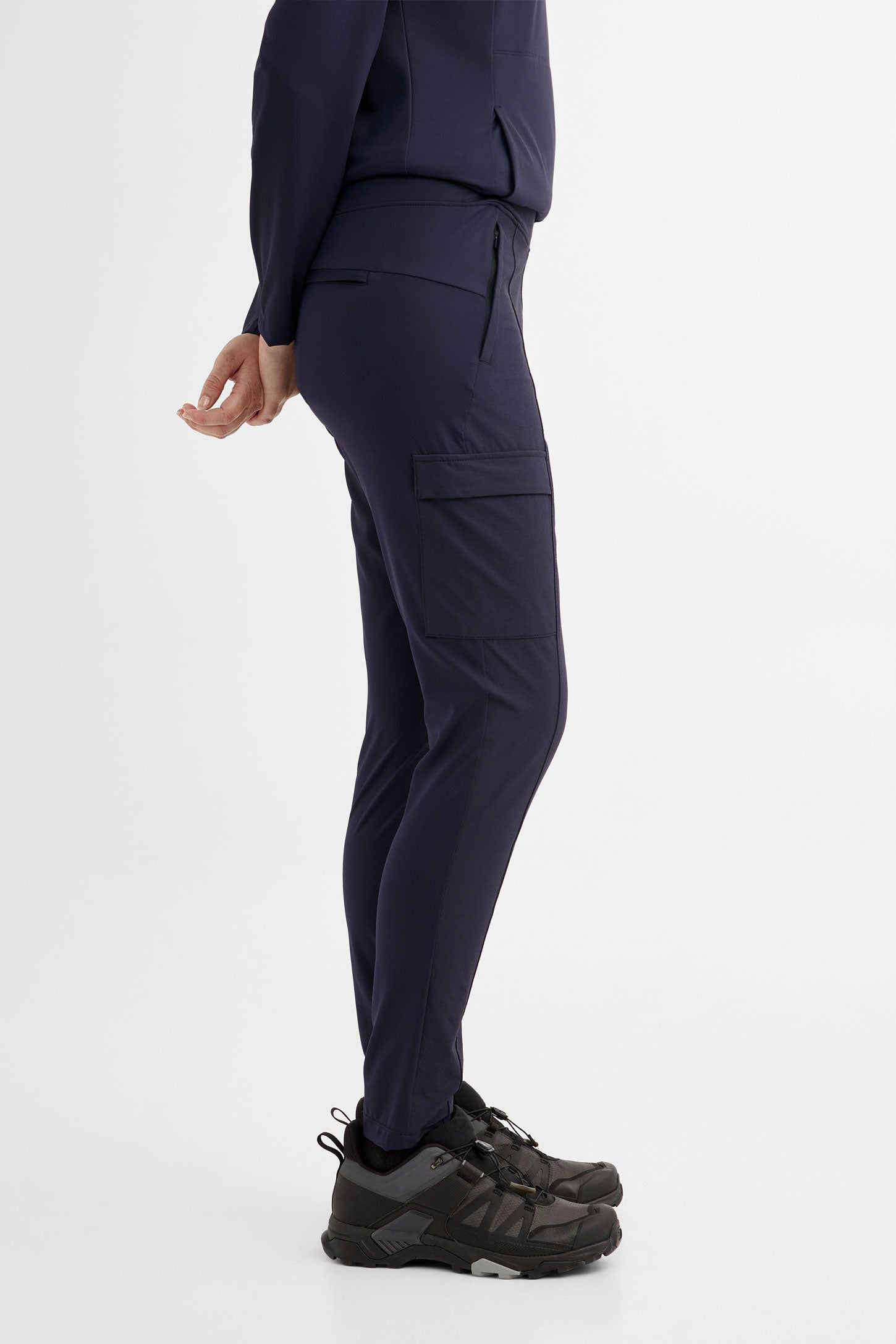 Pantalon cargo extensible 4 sens ajusté BM - Femme && MARIN