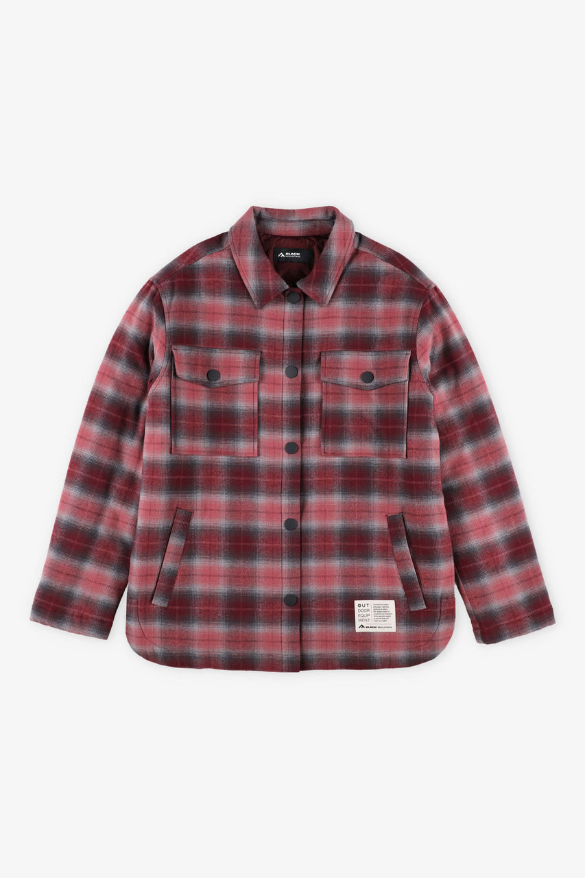 Veste à carreaux en flanelle coton bio BM - Femme && ROUGE VIN