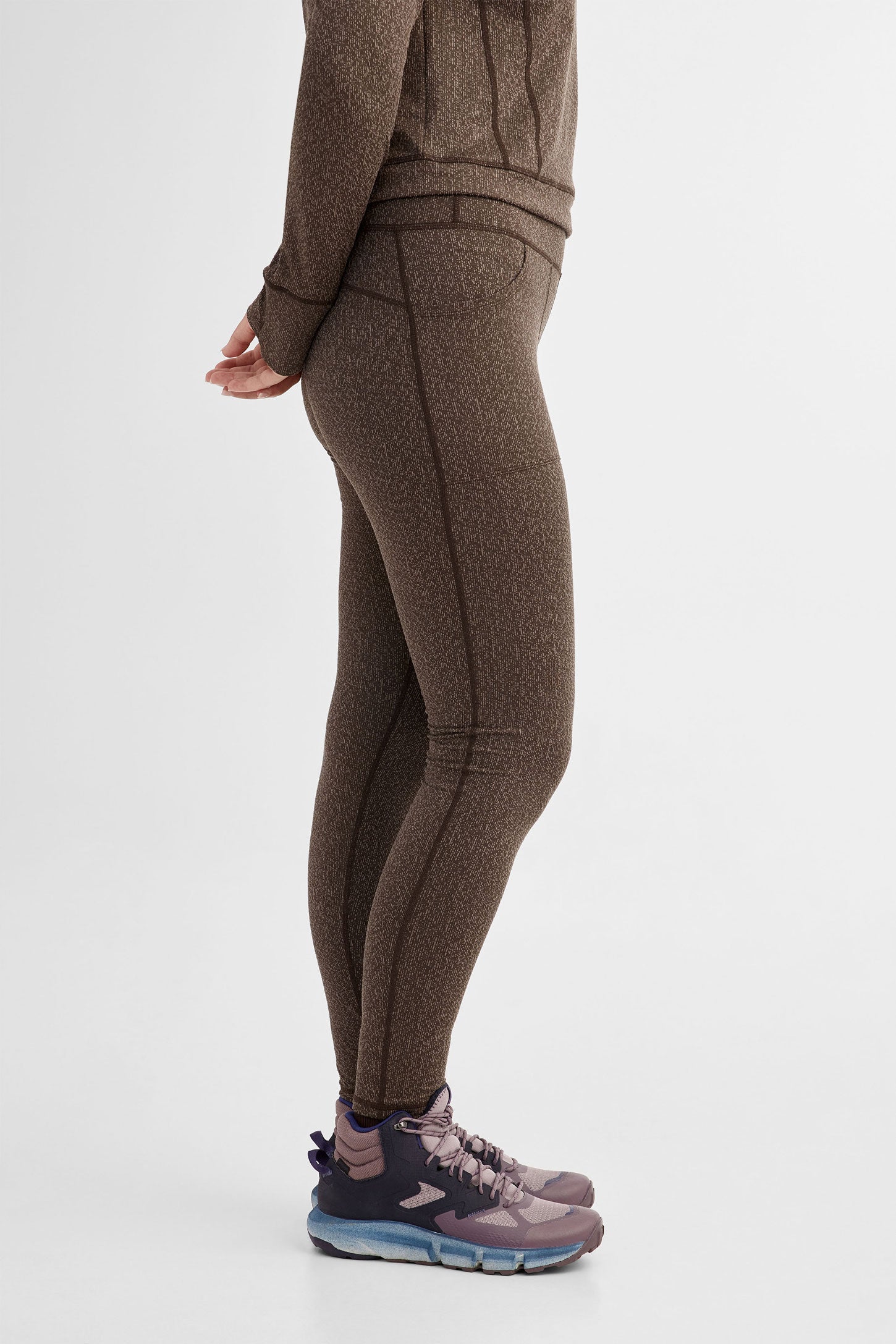 Legging taille haute extensible 4 sens BM - Femme && BRUN