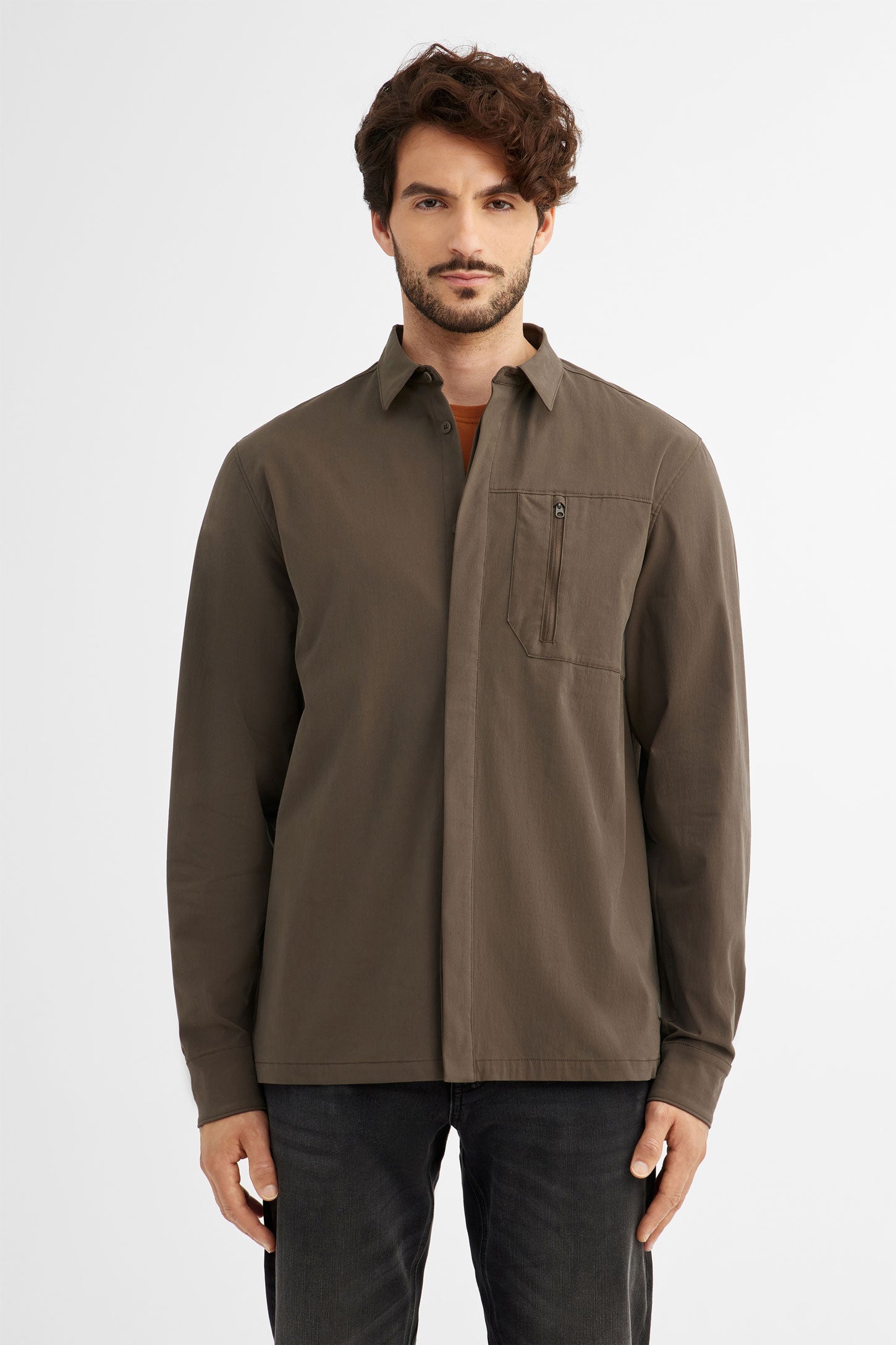 Chemise extensible résistante à l'eau BM - Homme && OLIVE