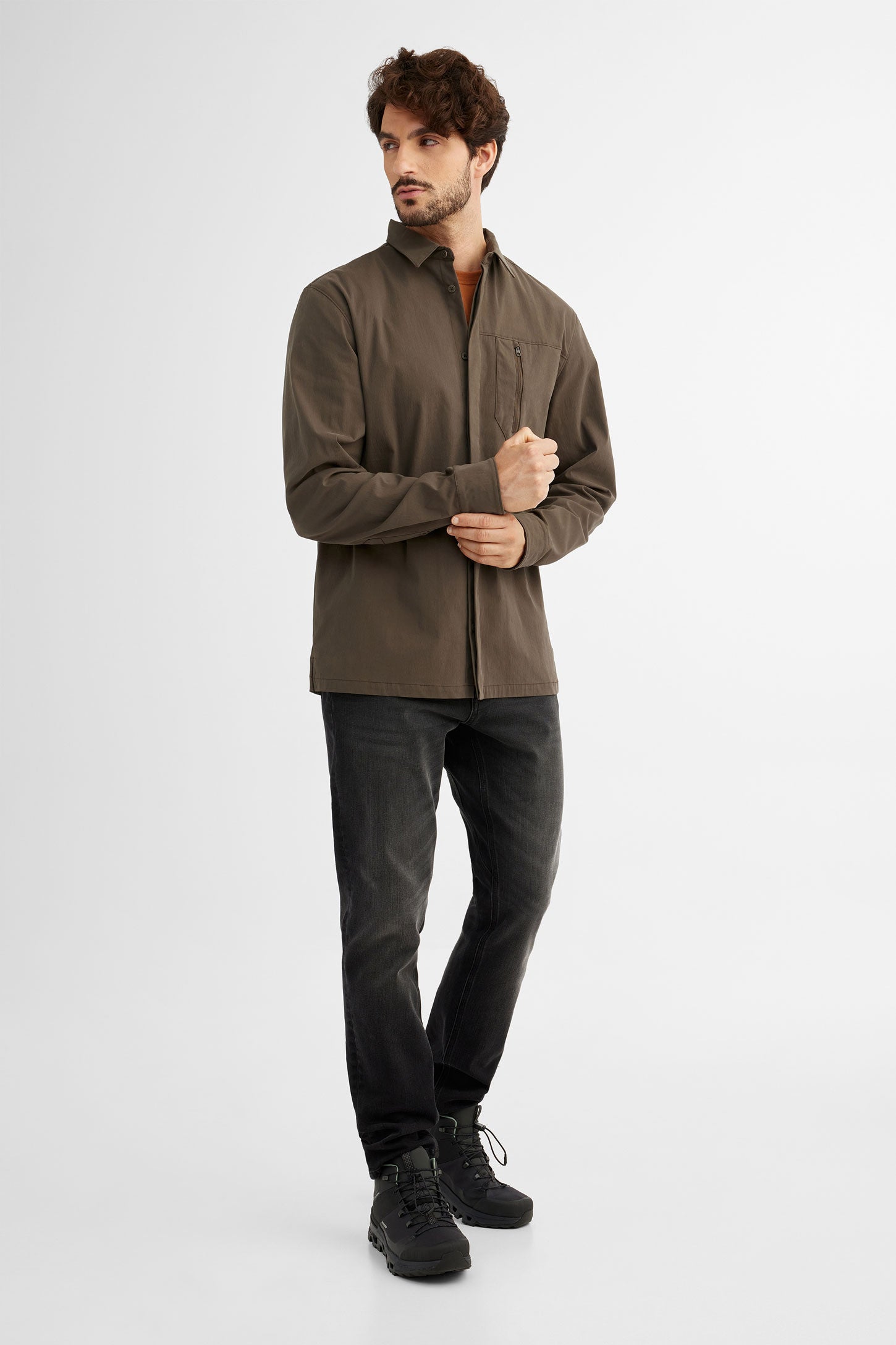 Chemise extensible résistante à l'eau BM - Homme && OLIVE