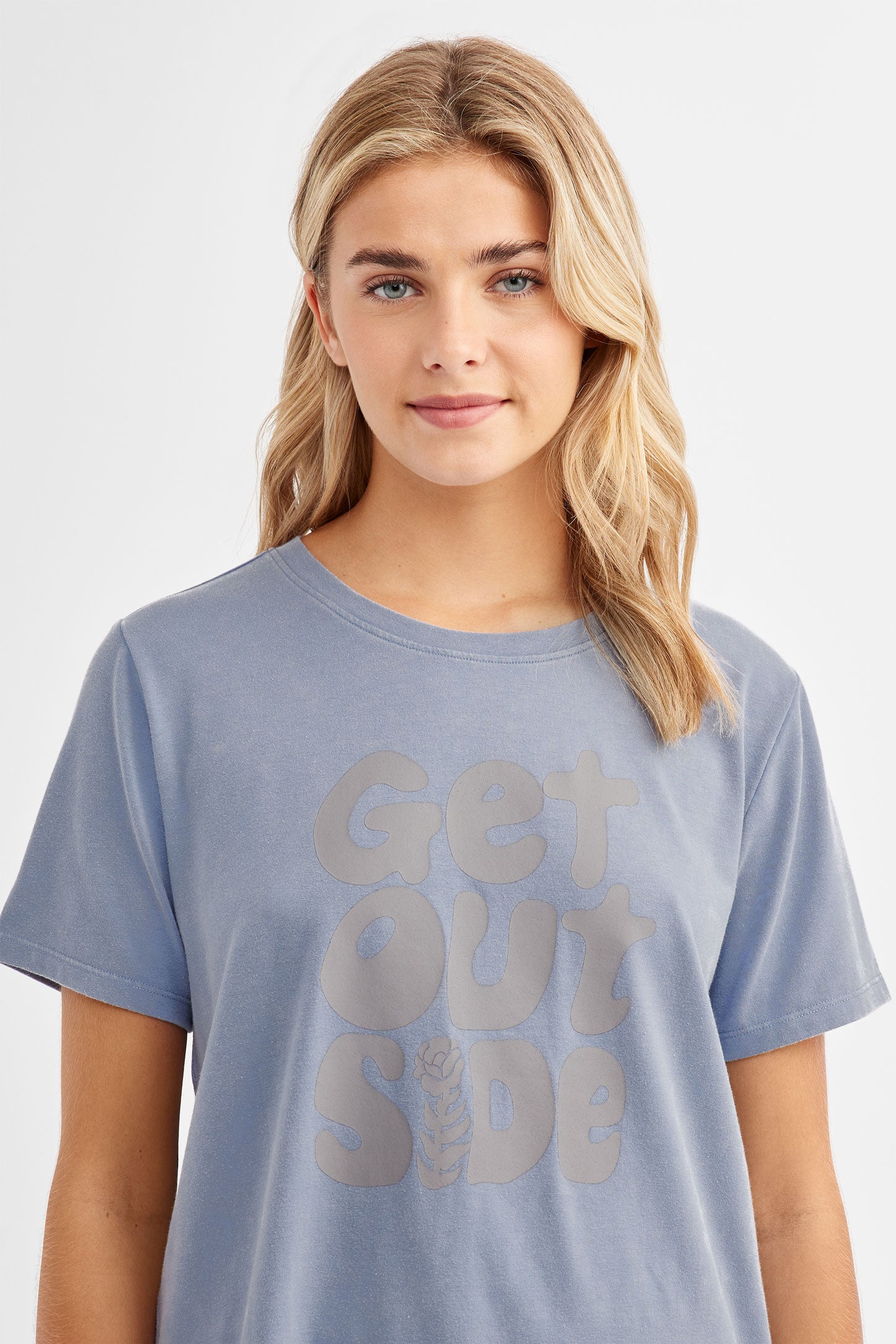 T-shirt pyjama imprimé en coton - Femme && BLEU
