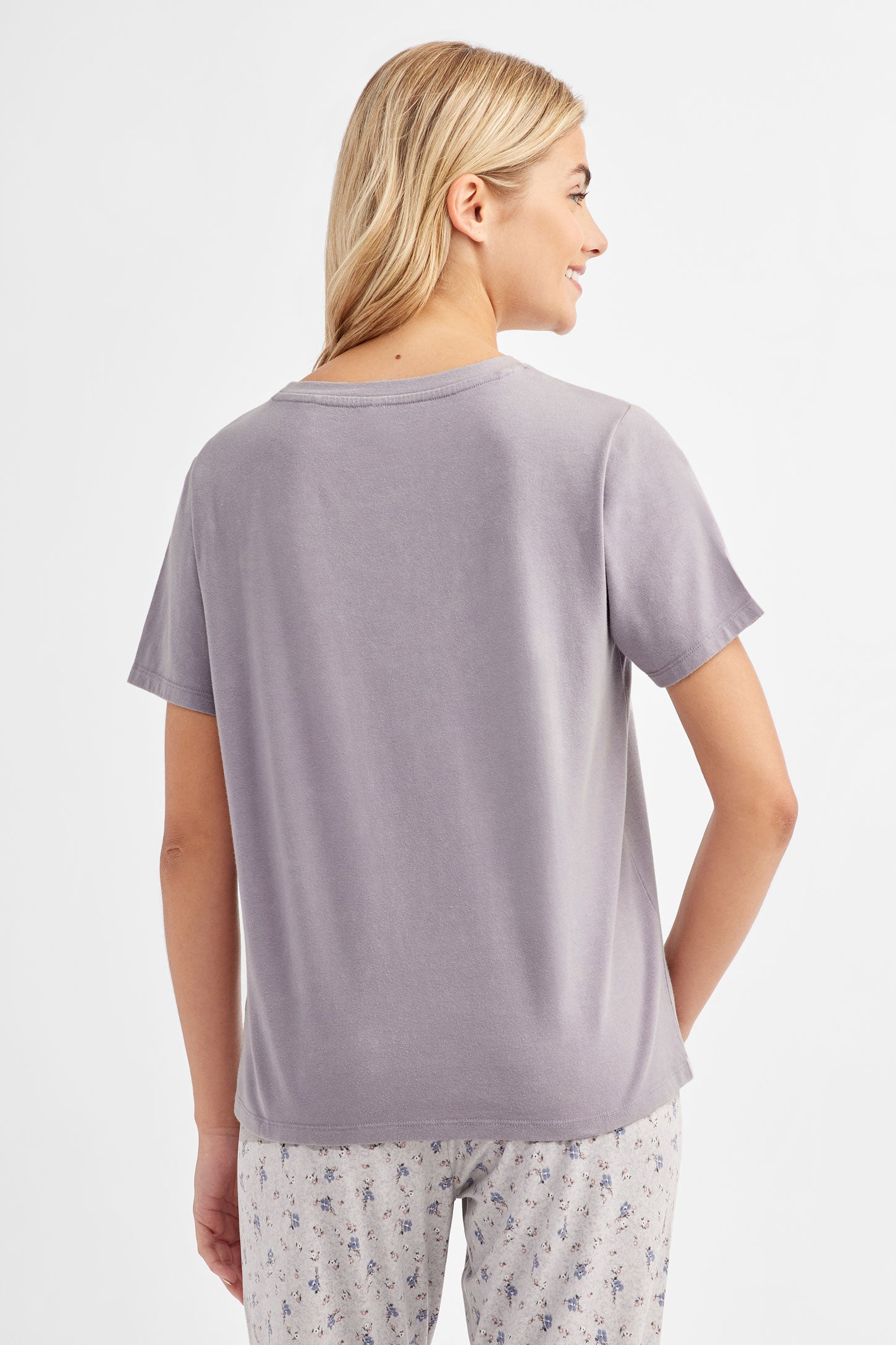 T-shirt pyjama imprimé en coton - Femme && LILAS