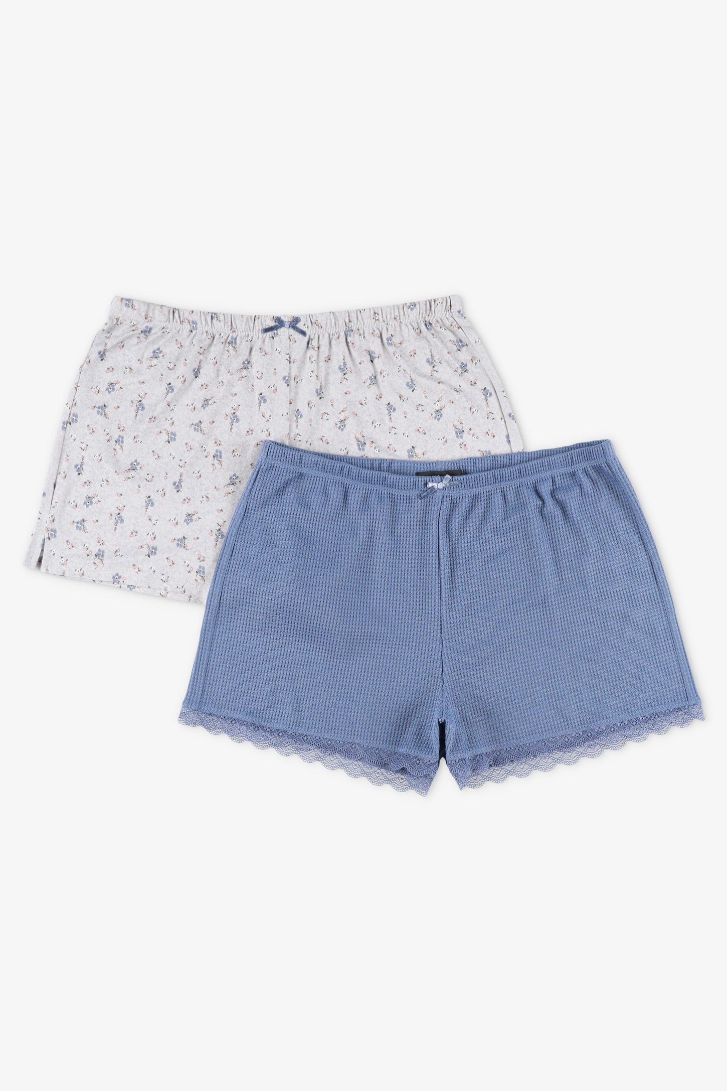 Lot de 2 shorts pyjama - Femme && BLEU