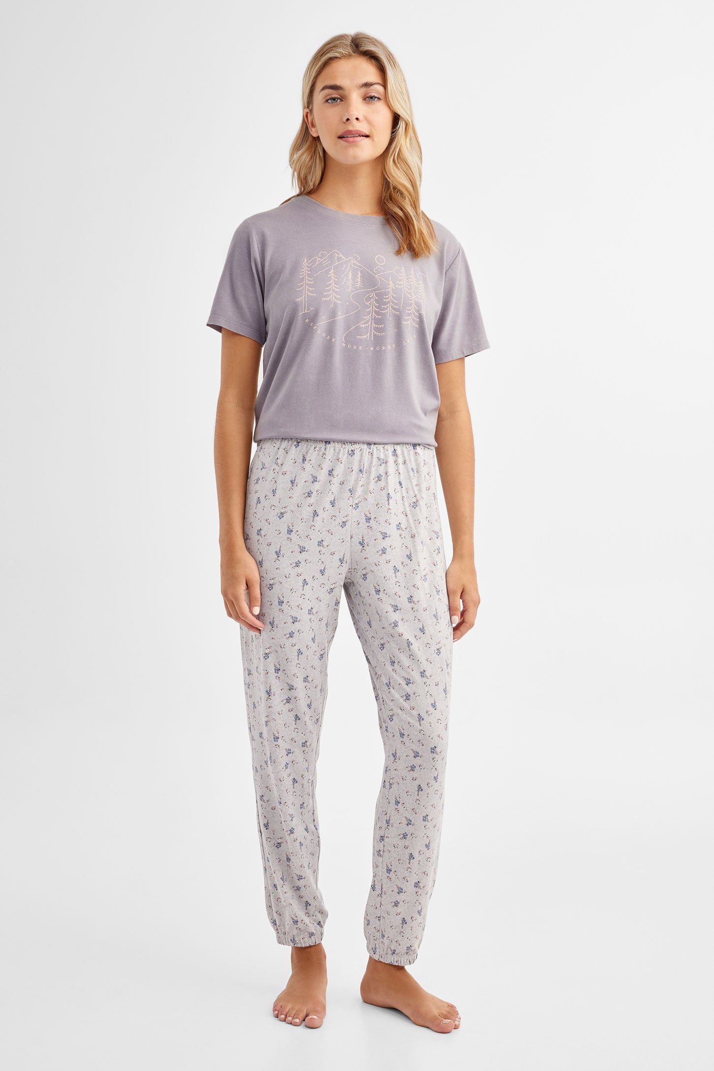 Pantalon pyjama en Moss - Femme && GRIS MULTI