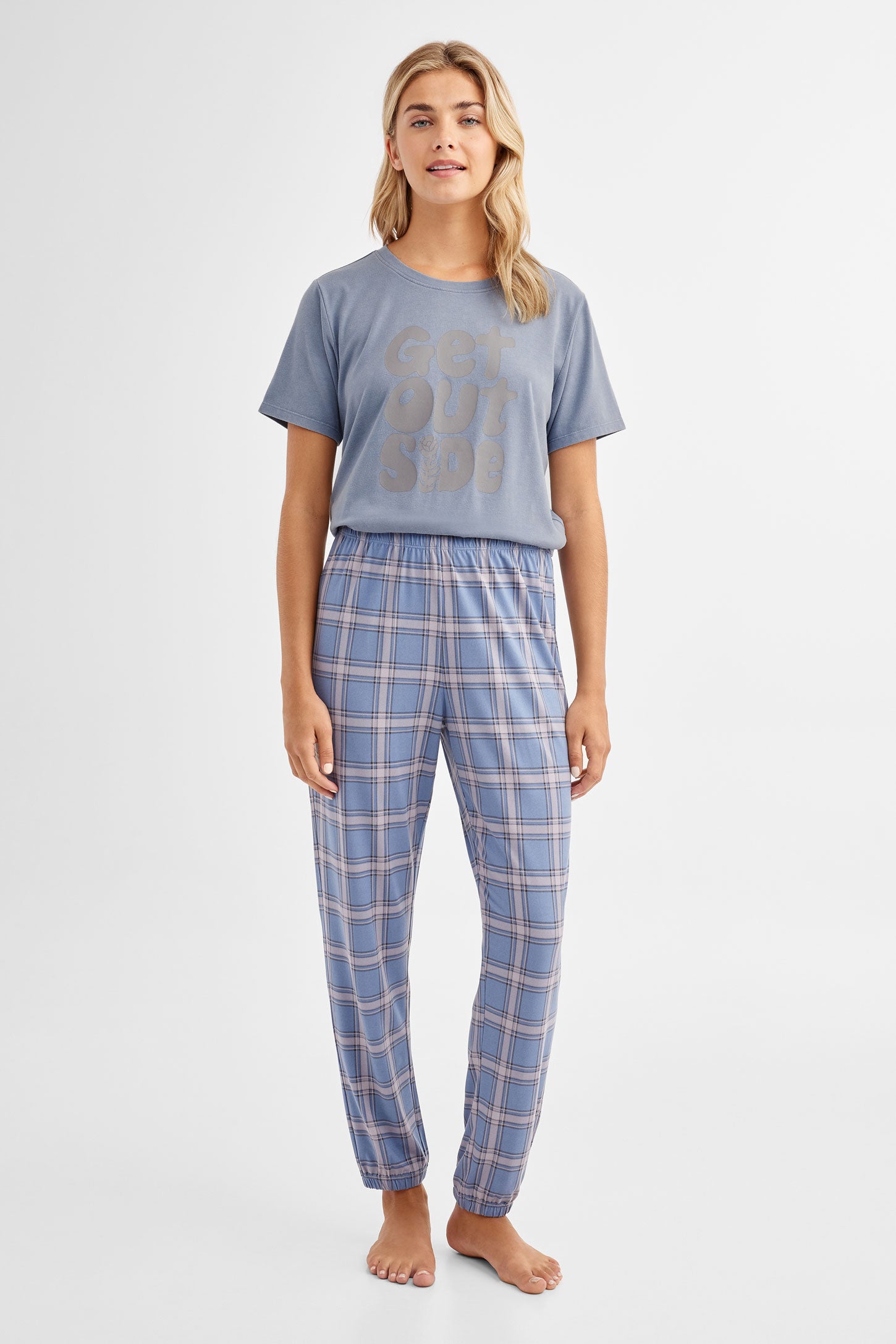 Pantalon pyjama en Moss - Femme && COMBO BLEU