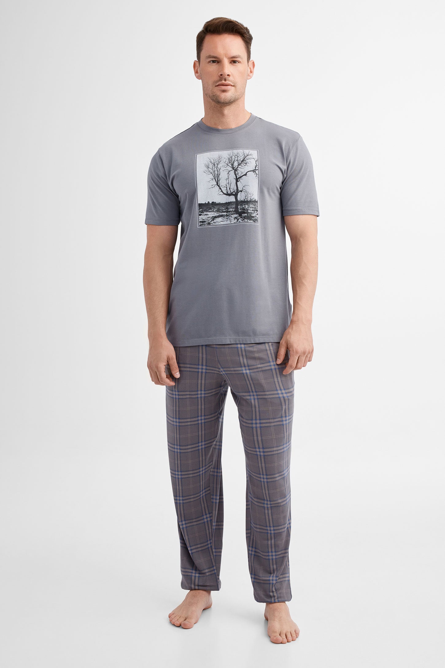 Duos futés, T-shirt pyjama en Modal, 2/40$ - Homme && CHARBON