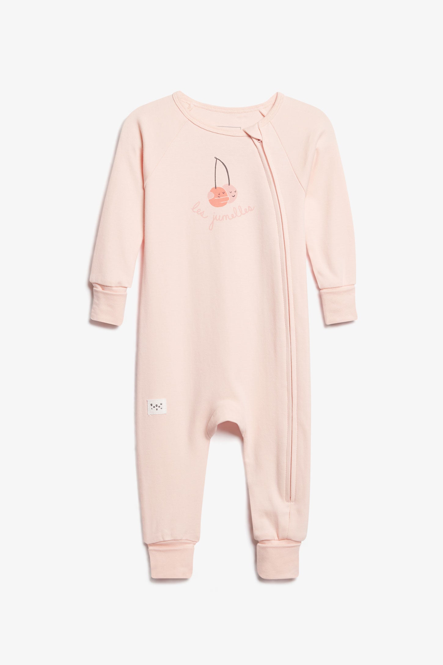Pyjama 1-pièce évolutif en coton bio - Bébé fille && ROSE PALE
