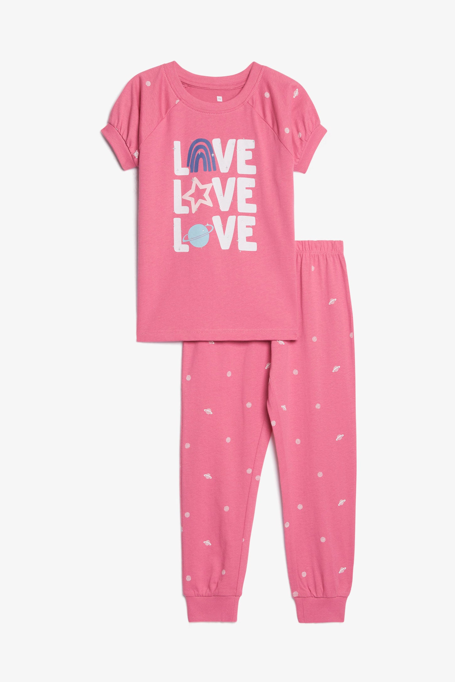 Pyjama 2-pièces en coton, 2/35$ - Enfant fille && ROSE FONCE