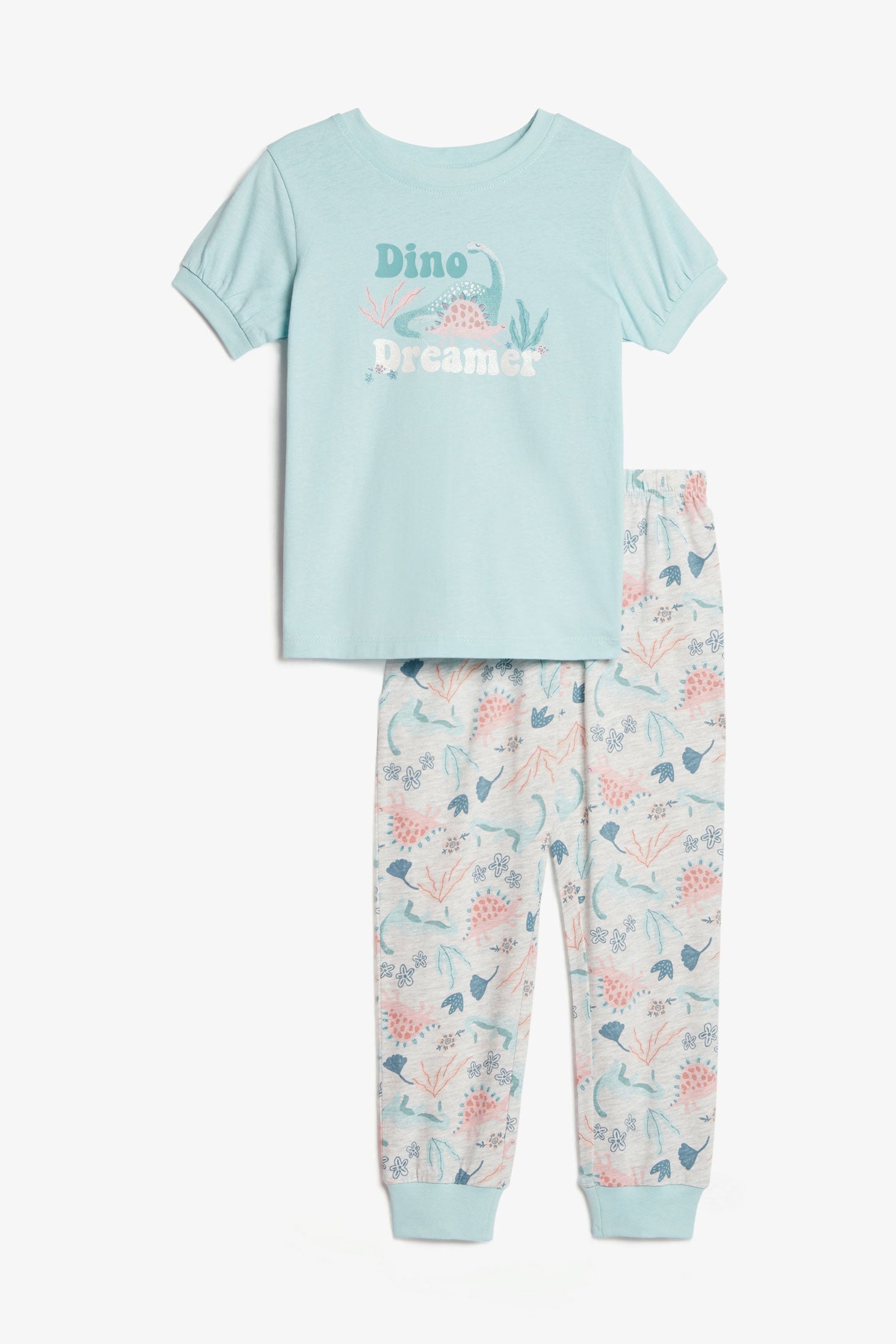 Pyjama 2-pièces en coton, 2/35$ - Enfant fille && BLEU PALE