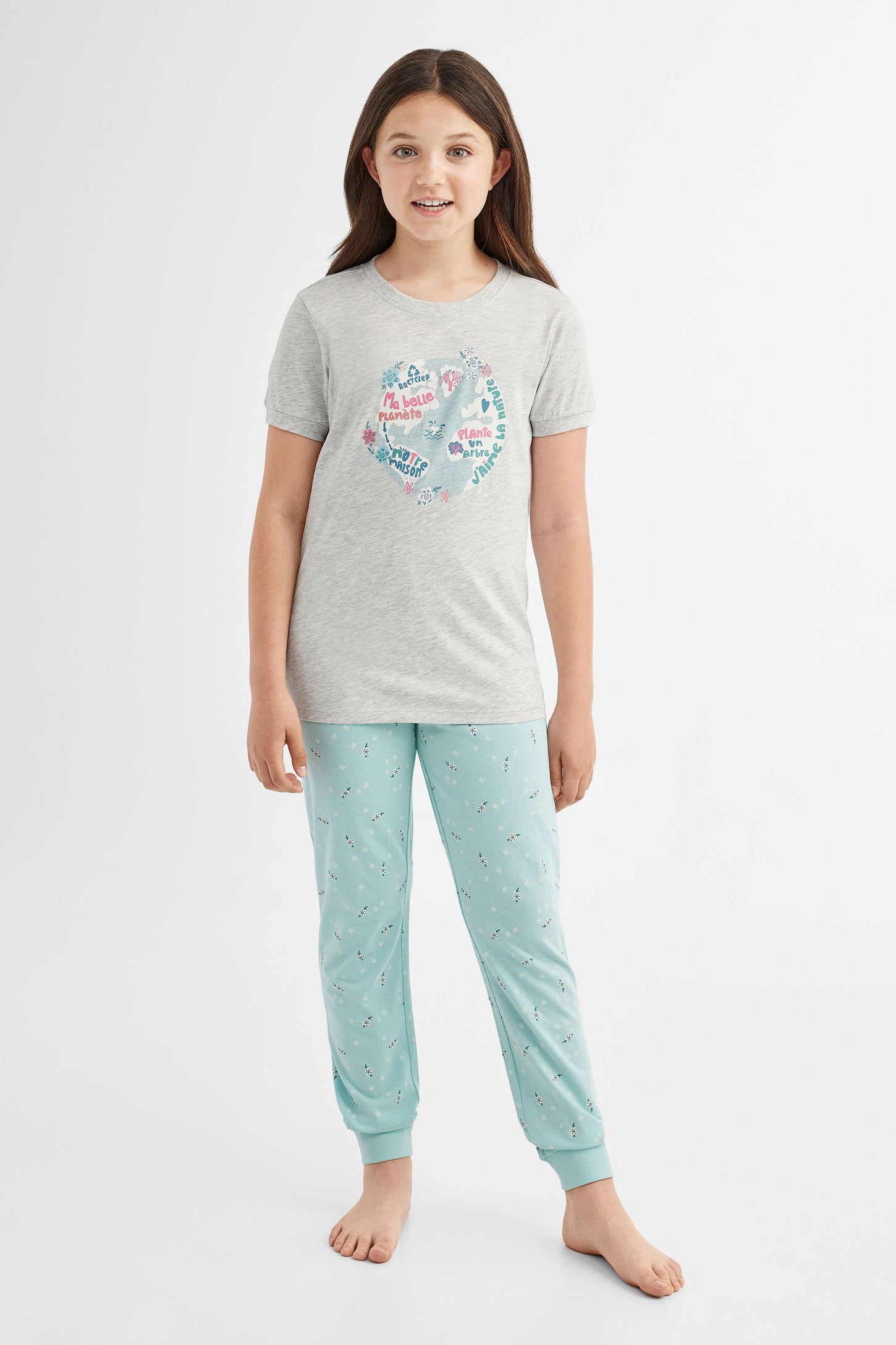 Pyjama 2-pièces en coton, 2/40$ - Ado fille && GRIS