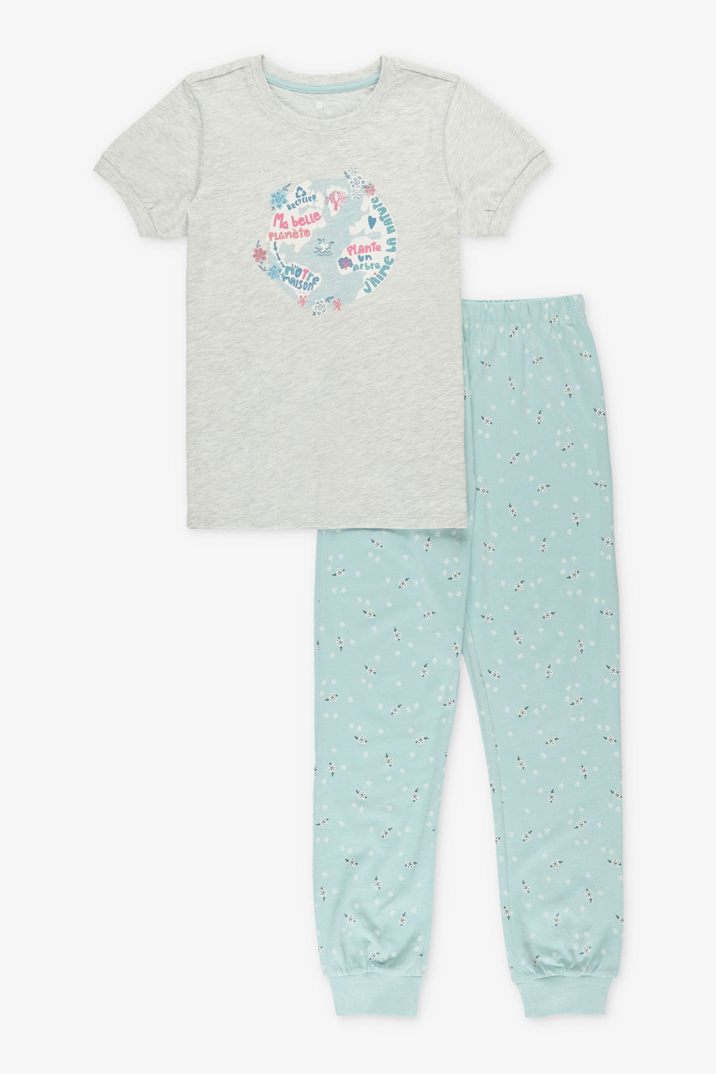 Pyjama 2-pièces en coton, 2/40$ - Ado fille && GRIS