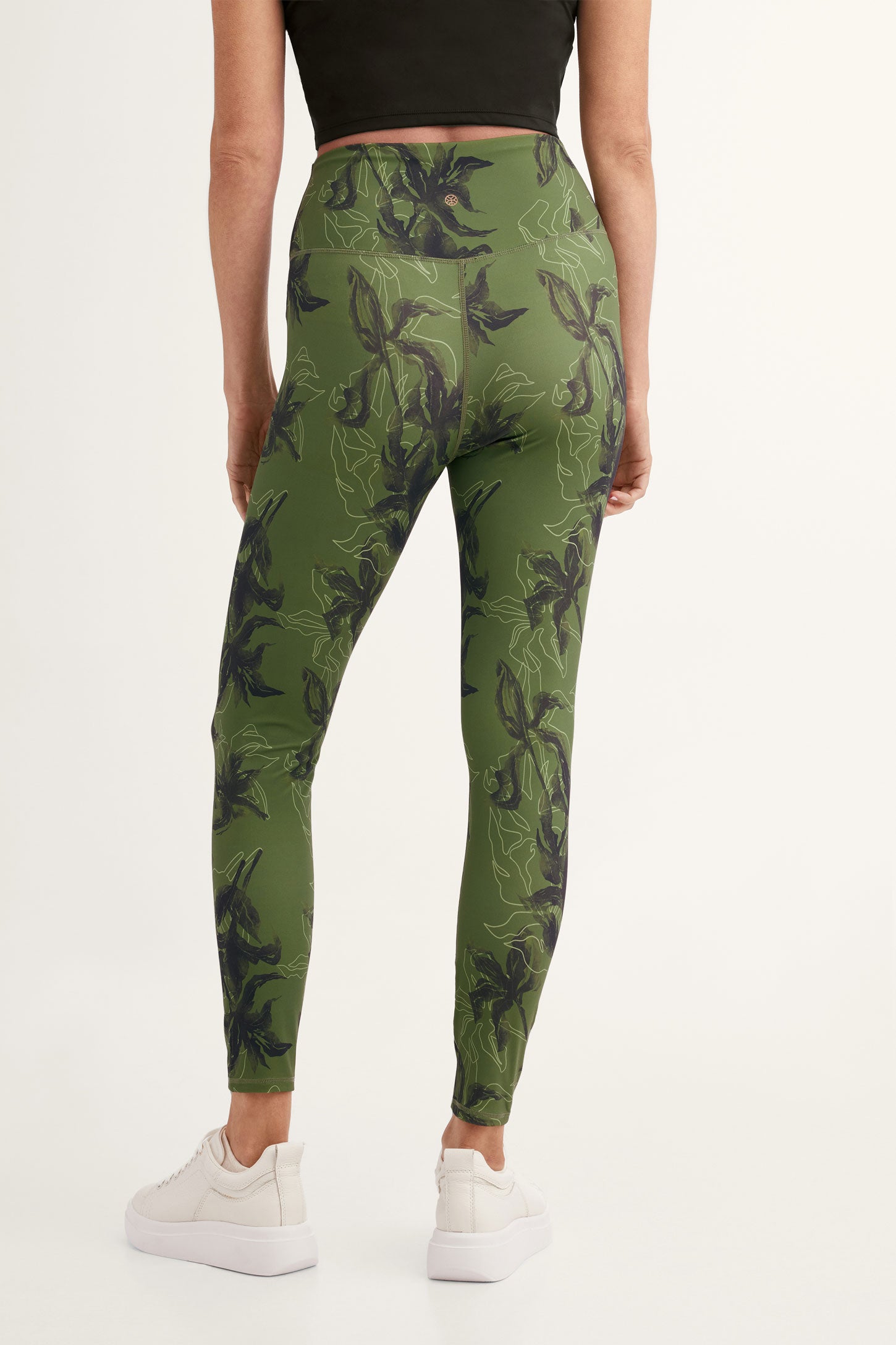 Legging taille haute athlétique - Femme && VERT/MULTI