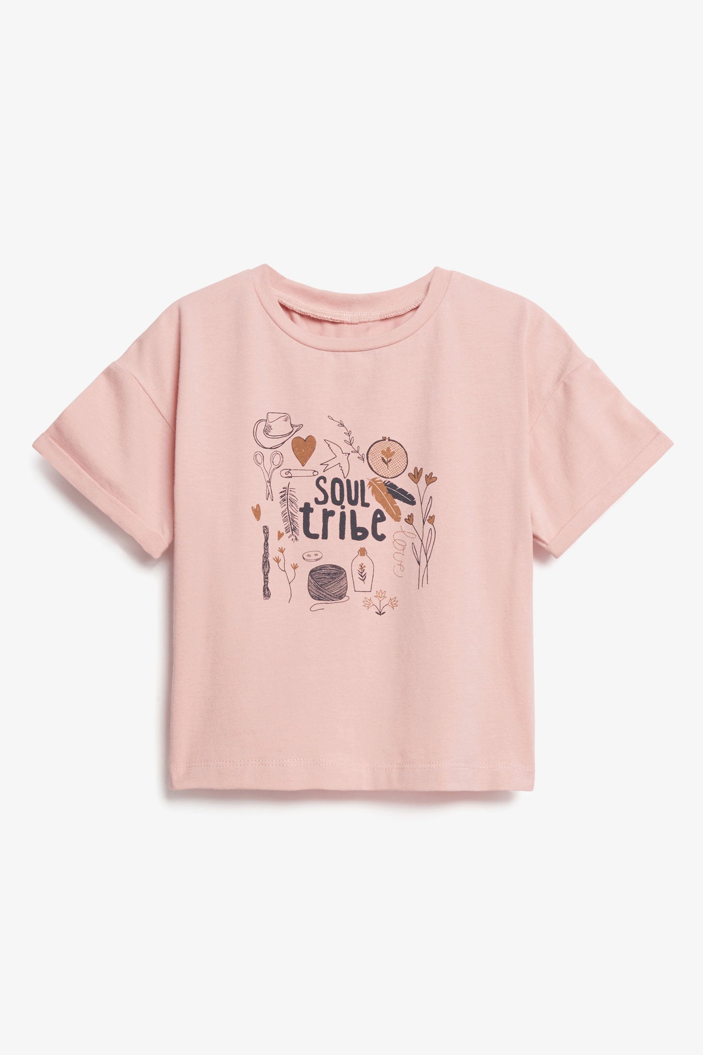 T shirt imprim ample et court Enfant fille