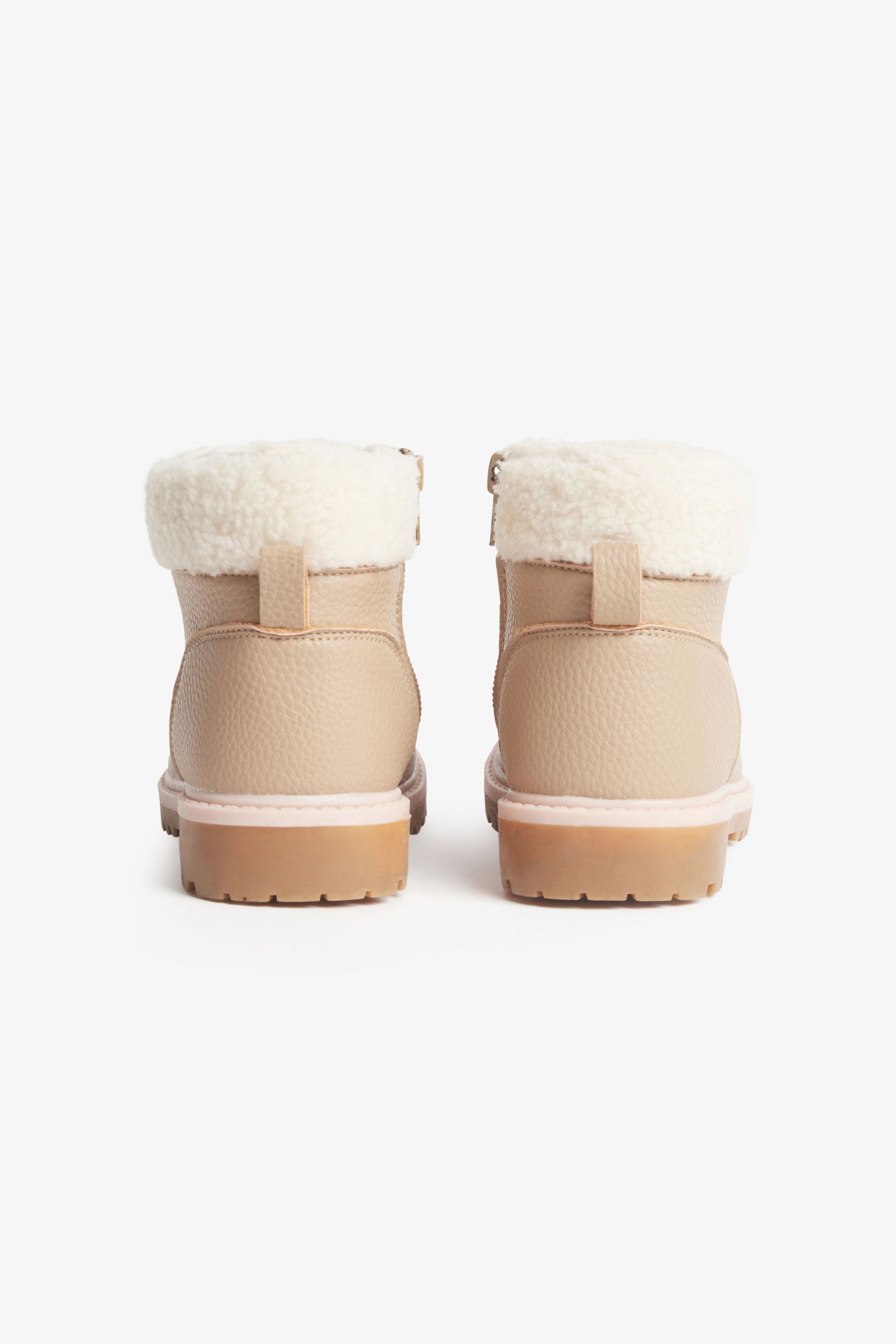 Bottillons en cuir Nubuck doublés en sherpa - Enfant fille && CHAMEAU