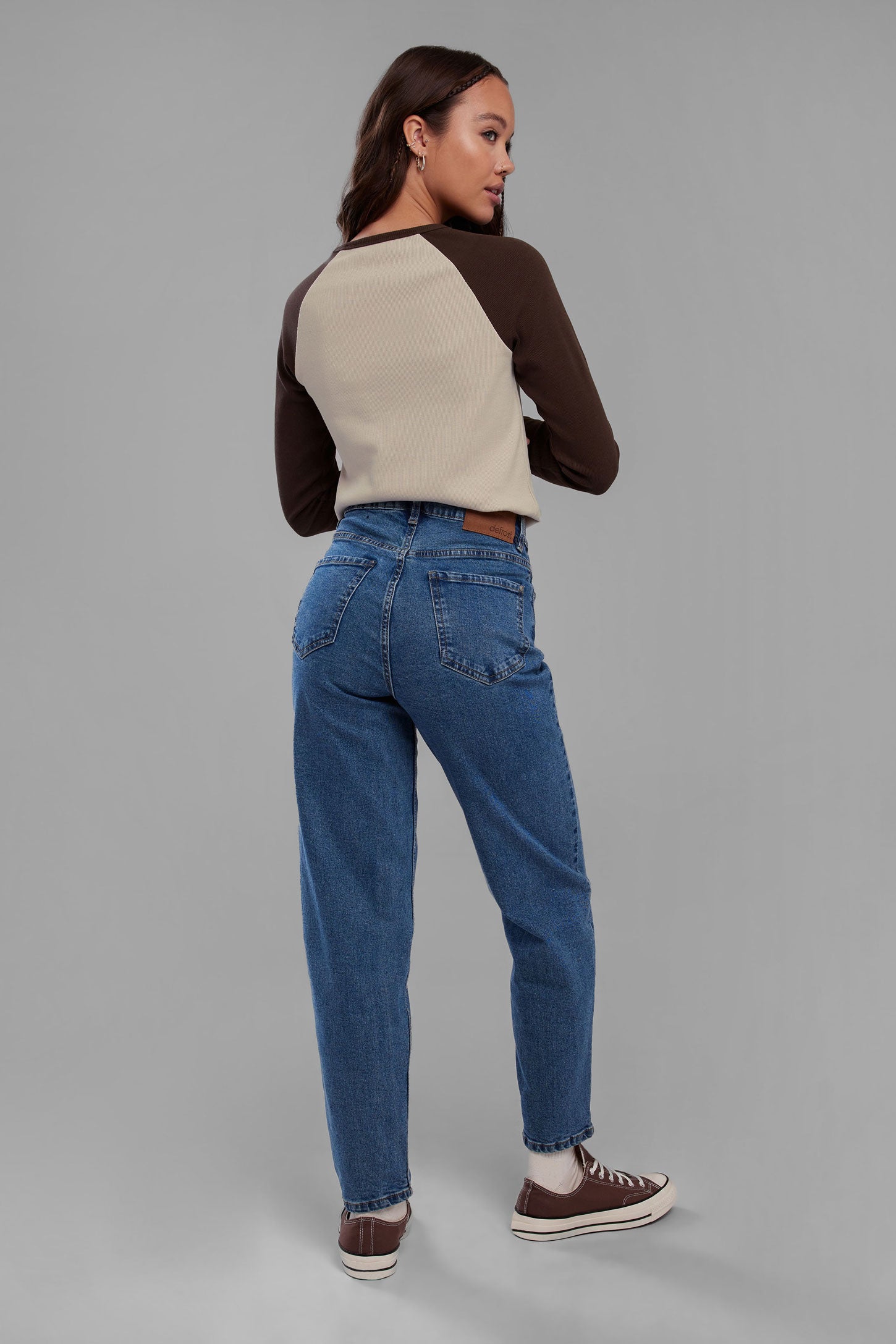 Jeans coupe ''Barrel'' - Femme && DENIM MOYEN