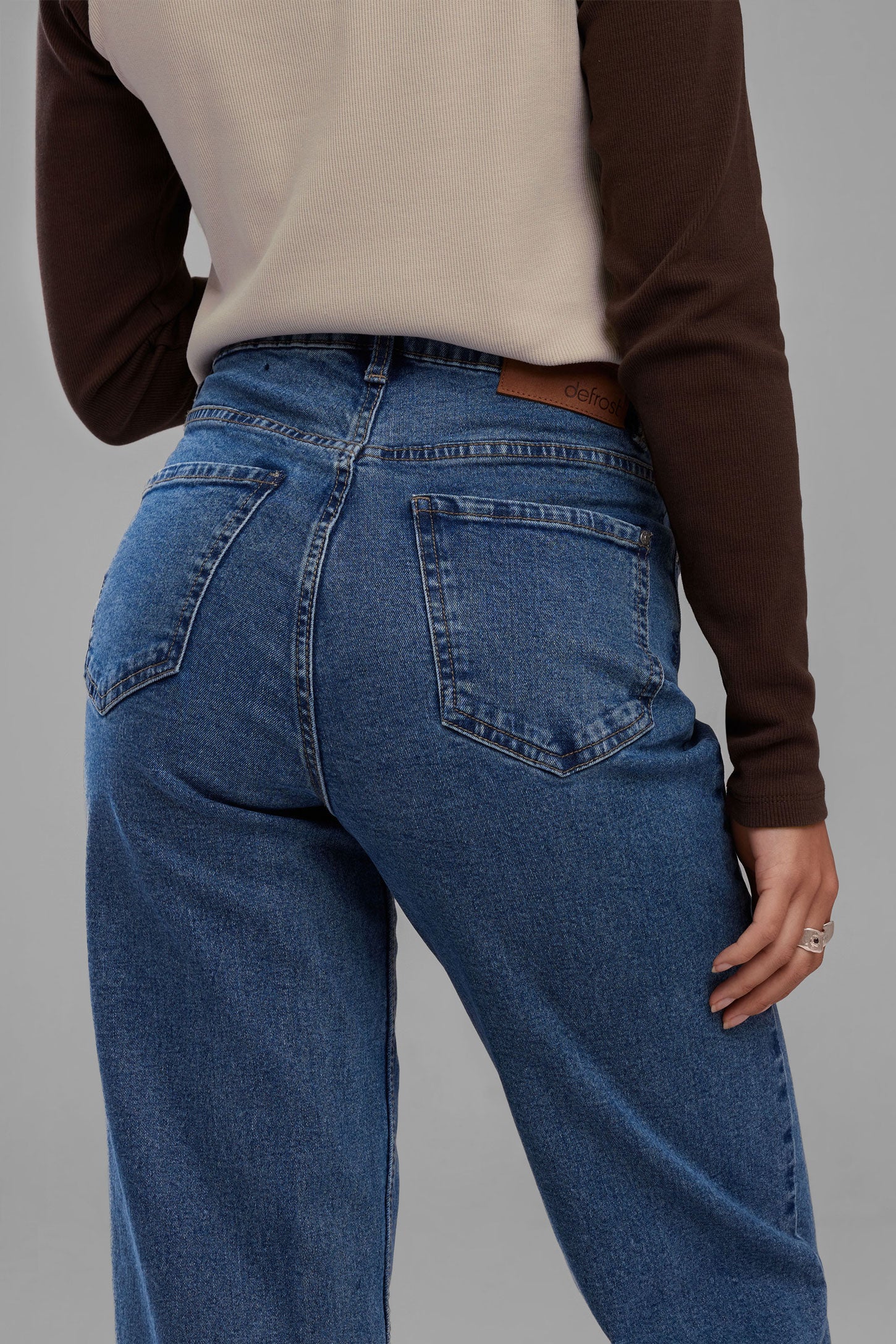 Jeans coupe ''Barrel'' - Femme && DENIM MOYEN