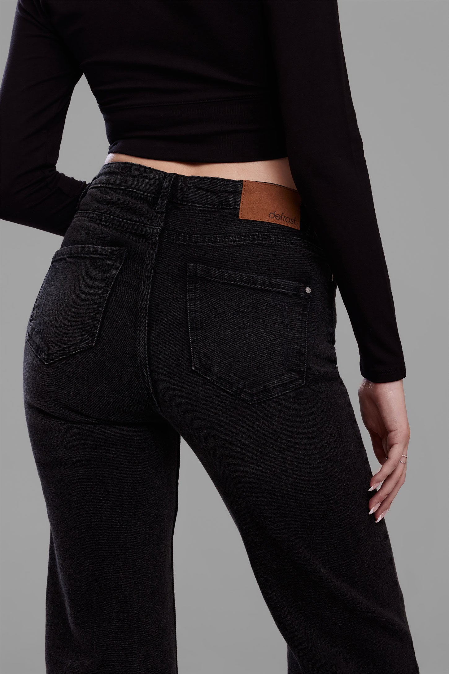 Jeans jambe droite - Femme && DENIM NOIR