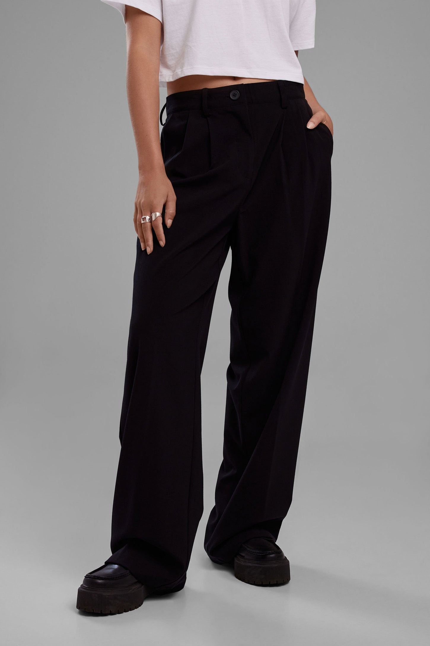 Pantalon ample femme online taille haute