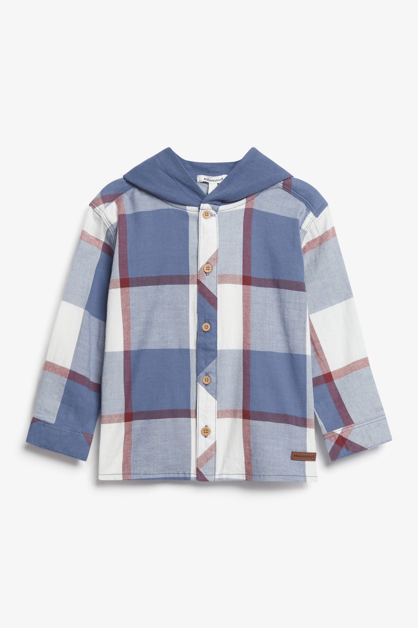 Chemise à capuchon à carreaux - Bébé garçon && BLEU MULTI