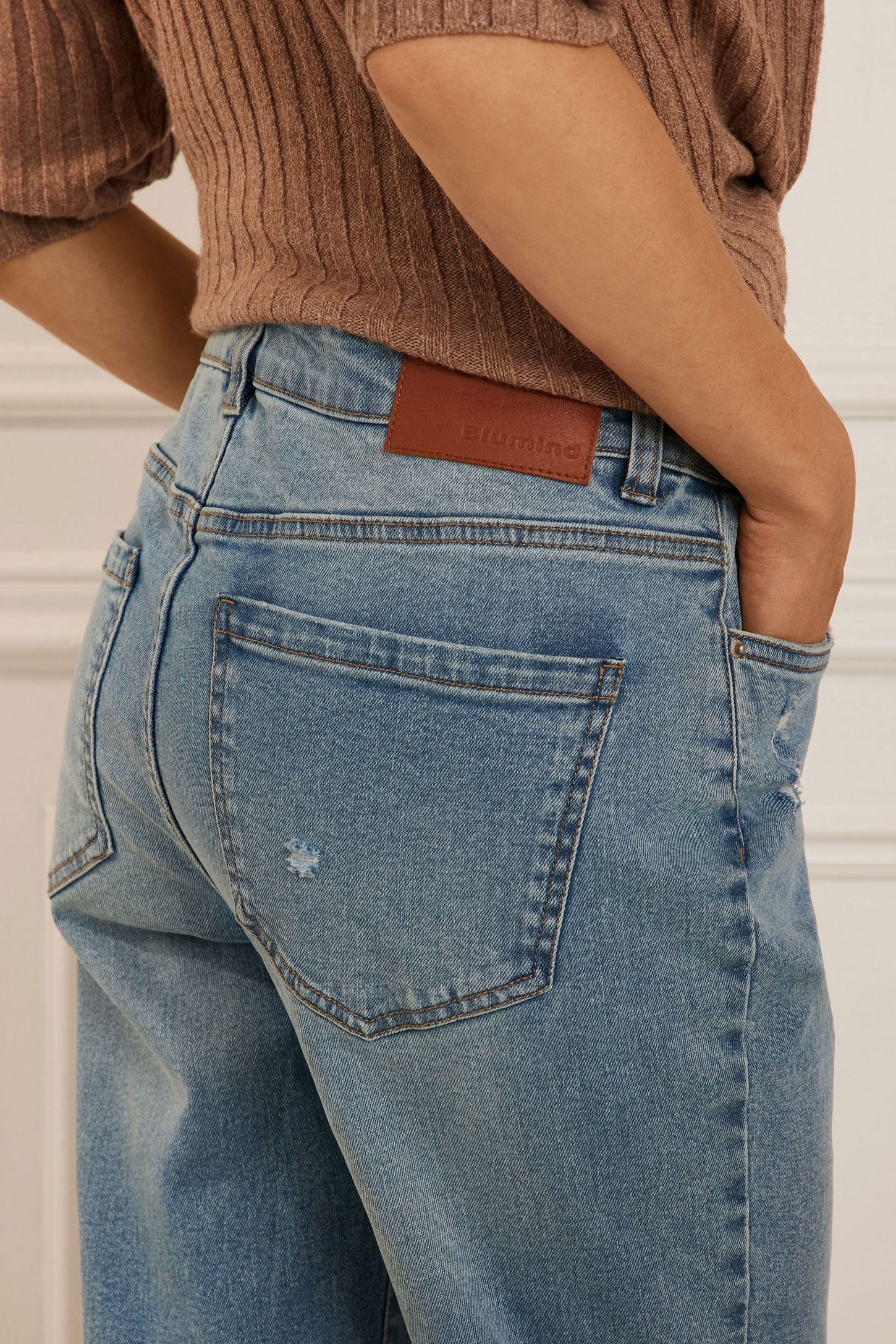 Jeans coupe ''Boyfriend'' - Femme && DENIM MOYEN