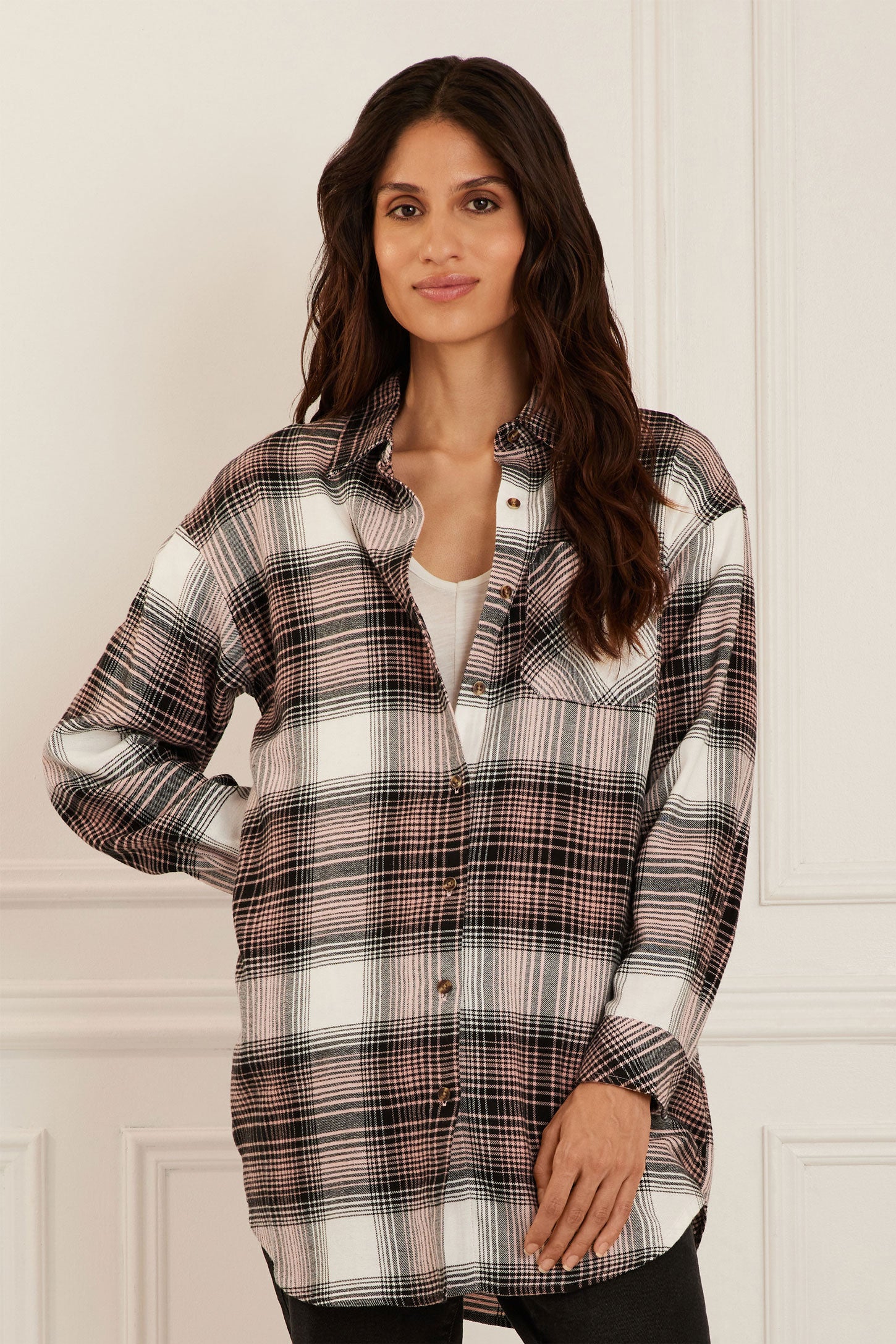 Chemise carreaux coupe Boyfriend Femme