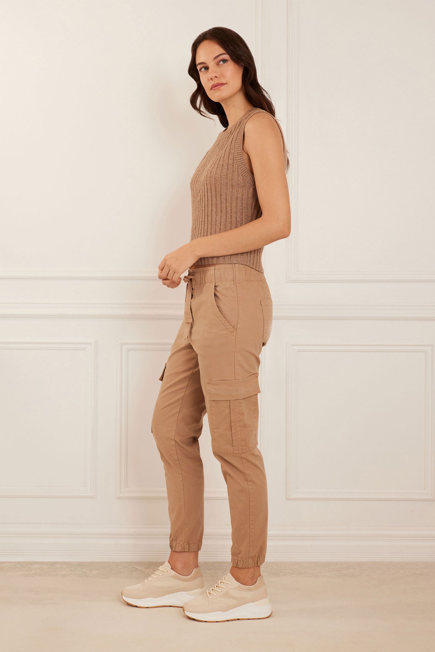 Beige cargo best sale trousers womens