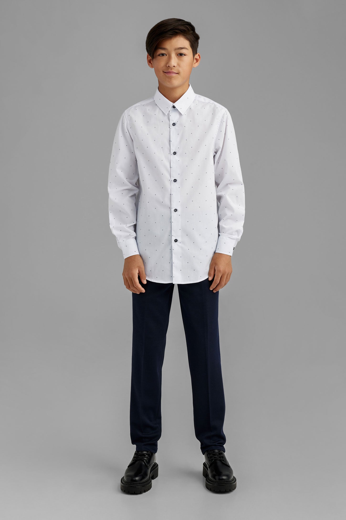 Chemise extensible imprimée - Ado garçon && BLANC