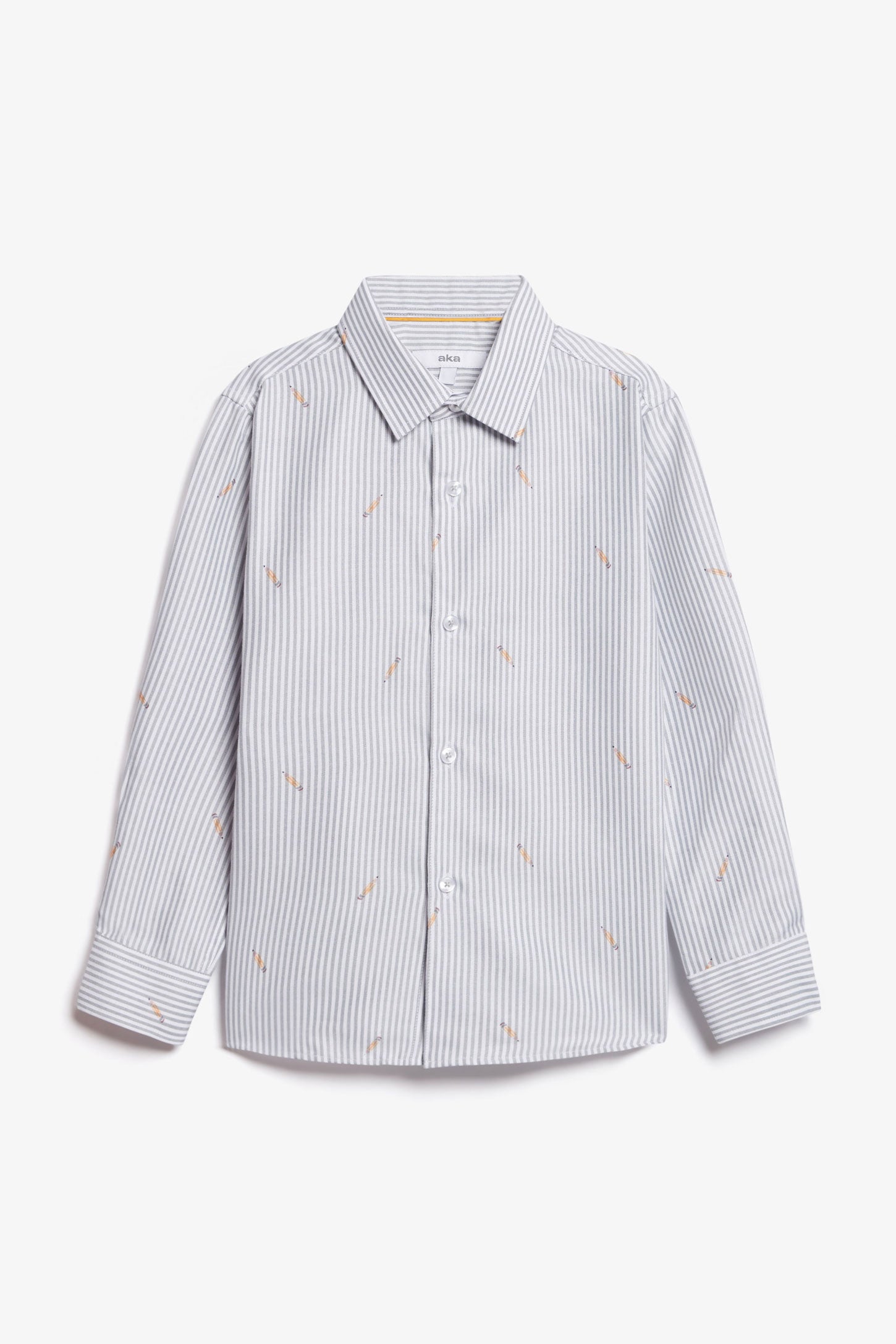 Chemise Oxford en coton imprimé - Enfant garçon && BLANC/GRIS