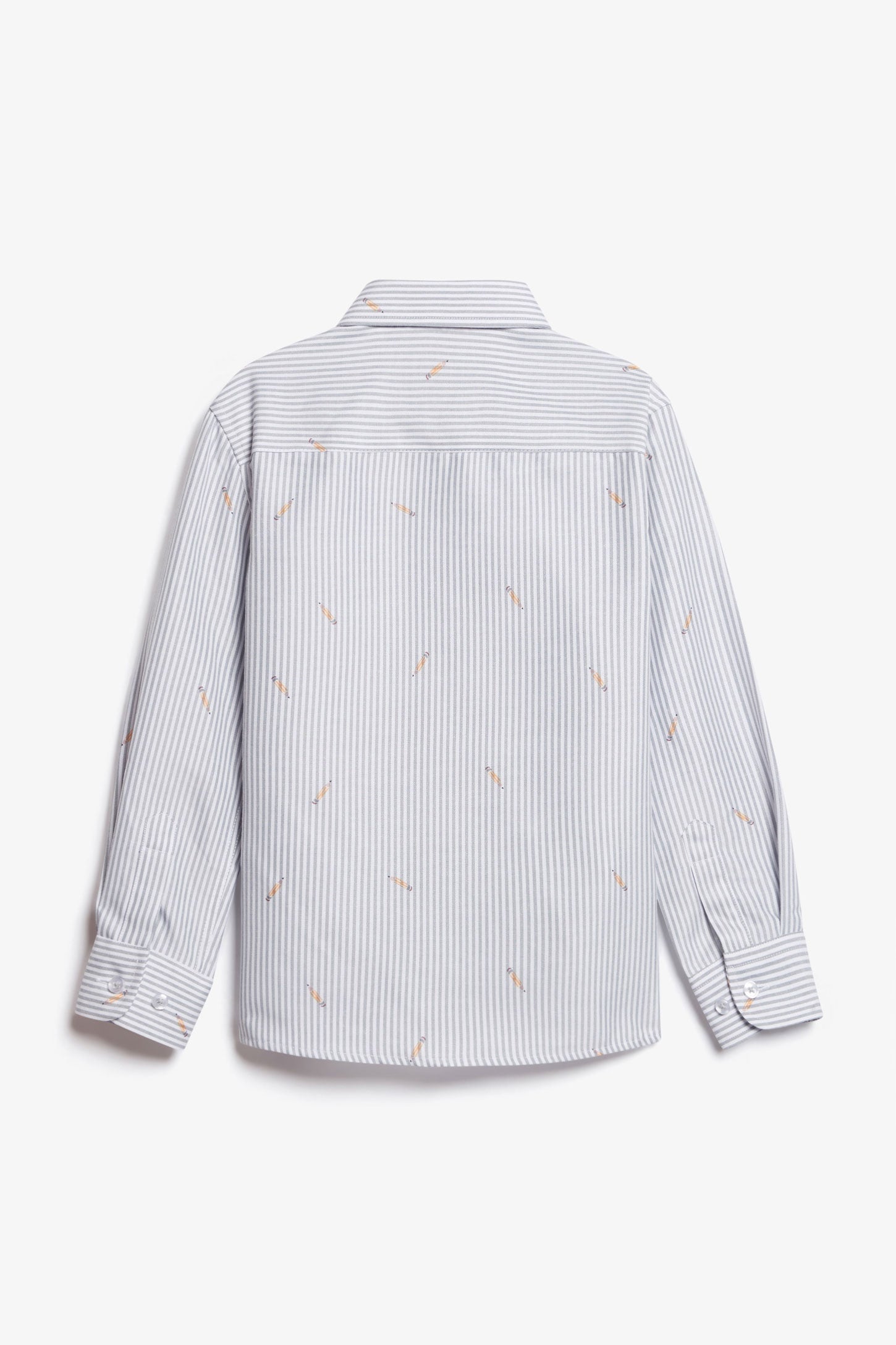 Chemise Oxford en coton imprimé - Enfant garçon && BLANC/GRIS