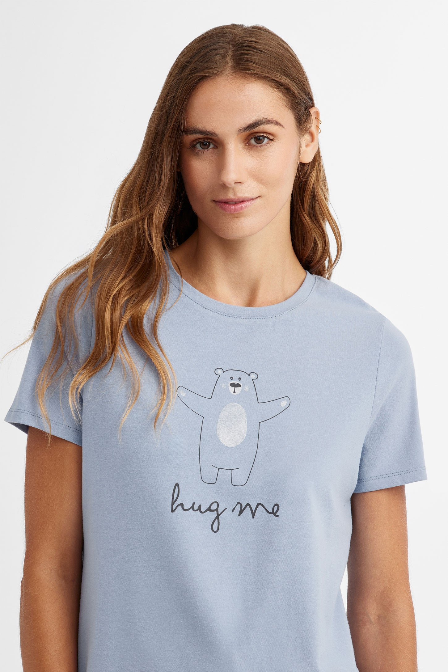 T-shirt pyjama imprimé - Femme && BLEU