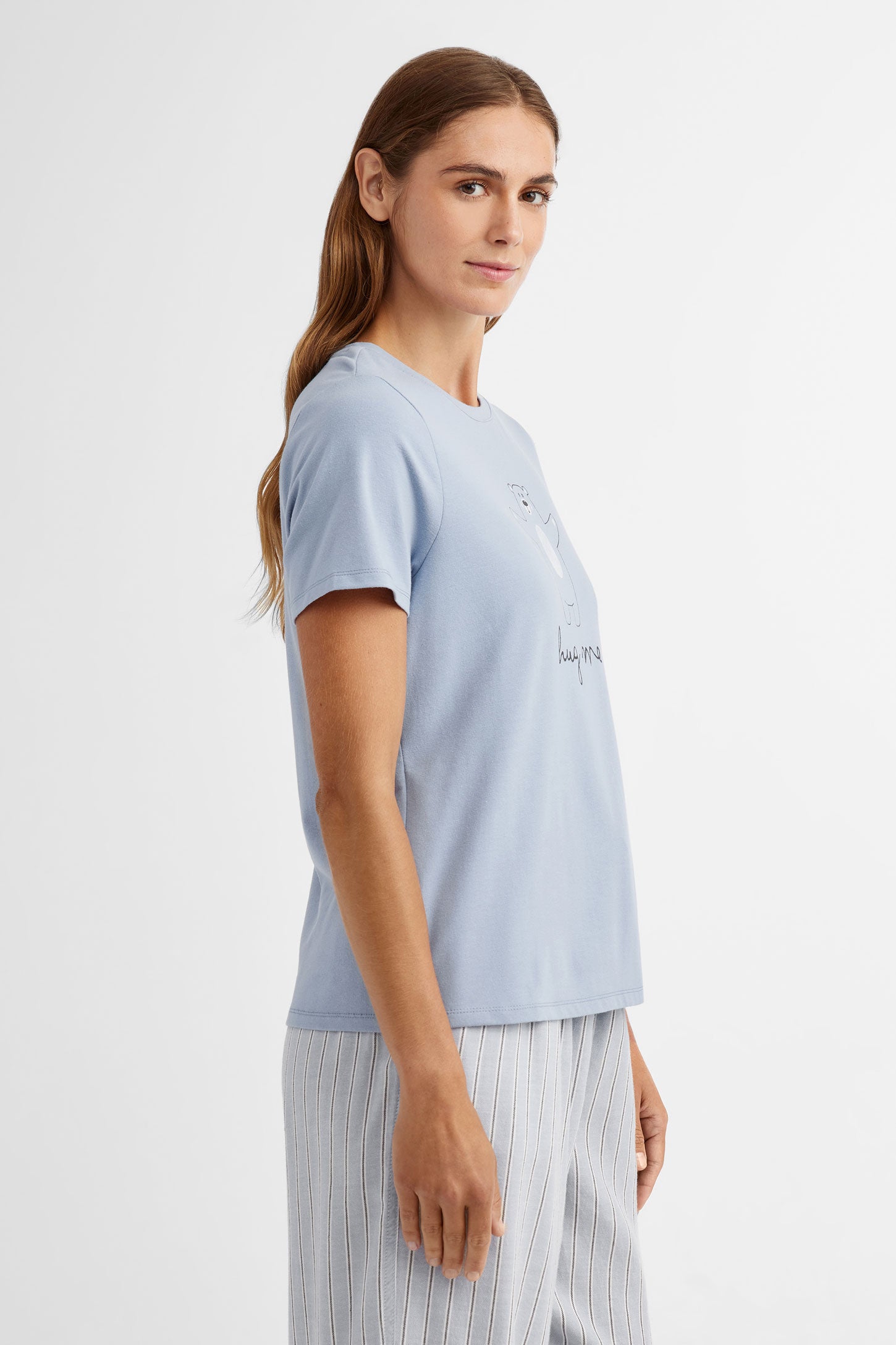 T-shirt pyjama imprimé - Femme && BLEU