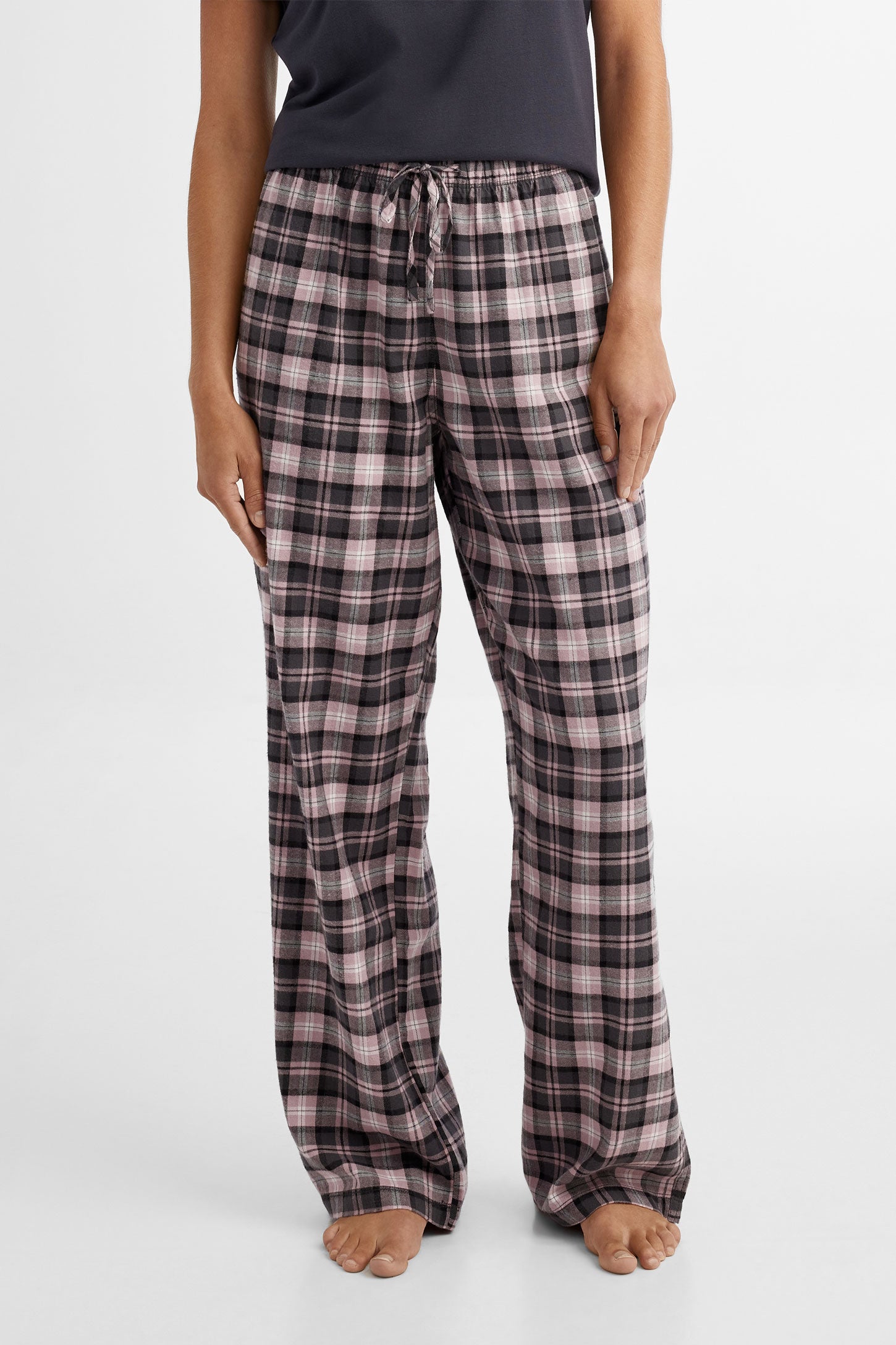 Pantalon pyjama en coton - Femme && MAUVE/MULTI