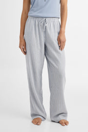 Pantalon pyjama en coton - Femme && COMBO BLEU