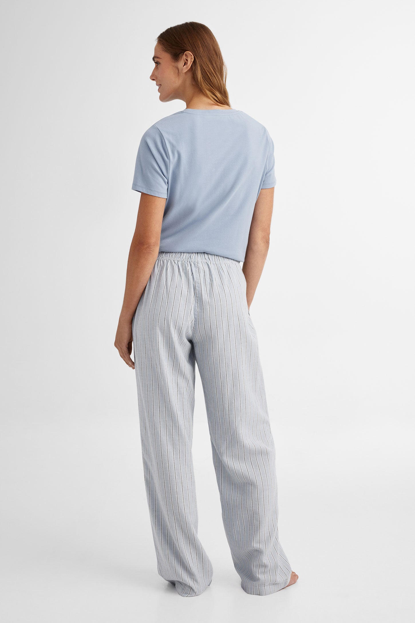 Pantalon pyjama en coton - Femme && COMBO BLEU