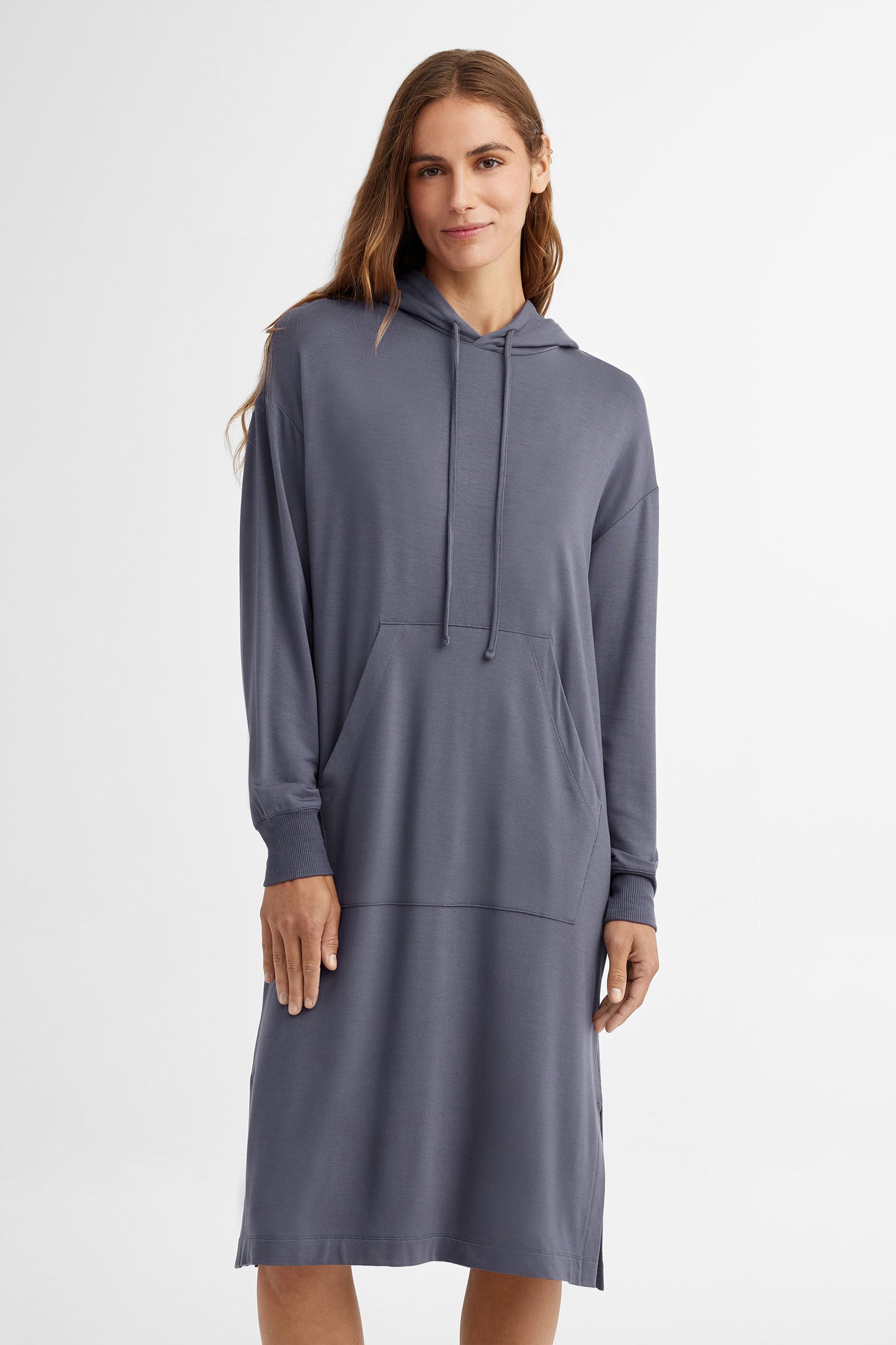 Robe de nuit à capuchon - Femme && MARIN