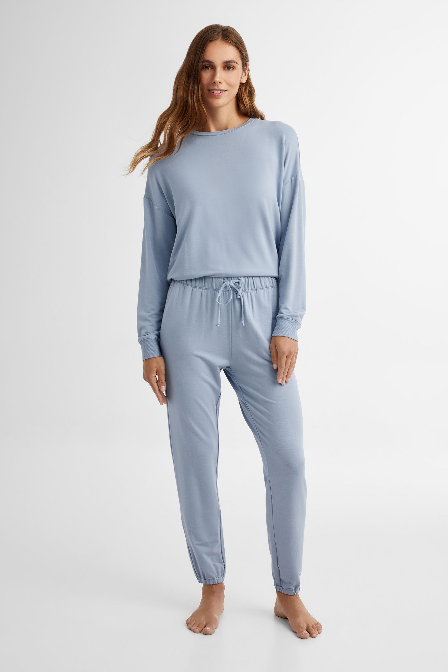 Pantalon jogger pyjama - Femme && BLEU