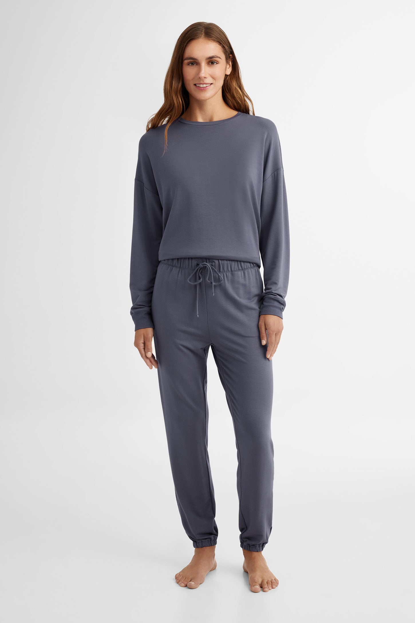 Pantalon jogger pyjama - Femme && MARIN