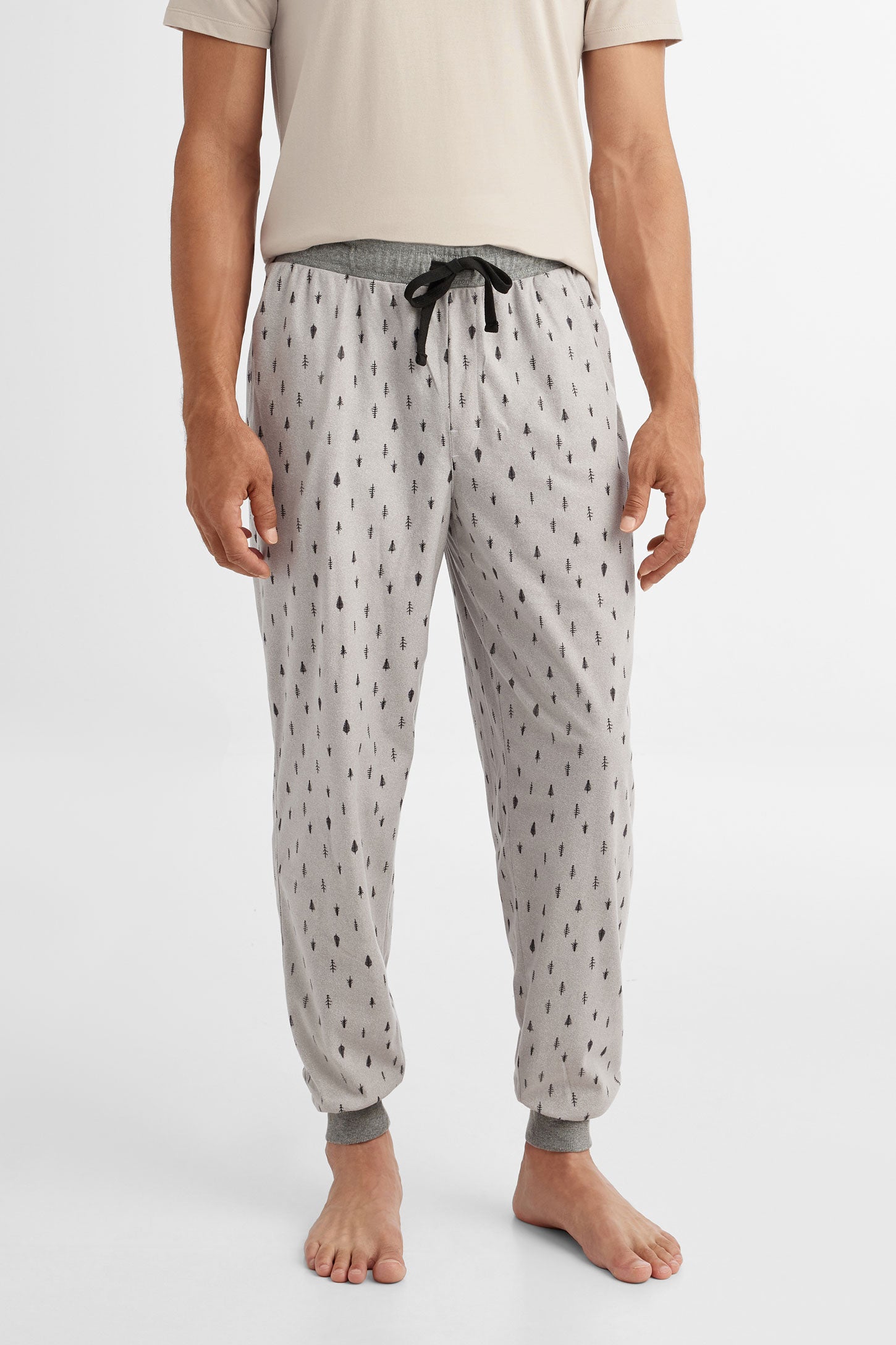 Pantalon jogger pyjama  - Homme && GRIS MIXTE